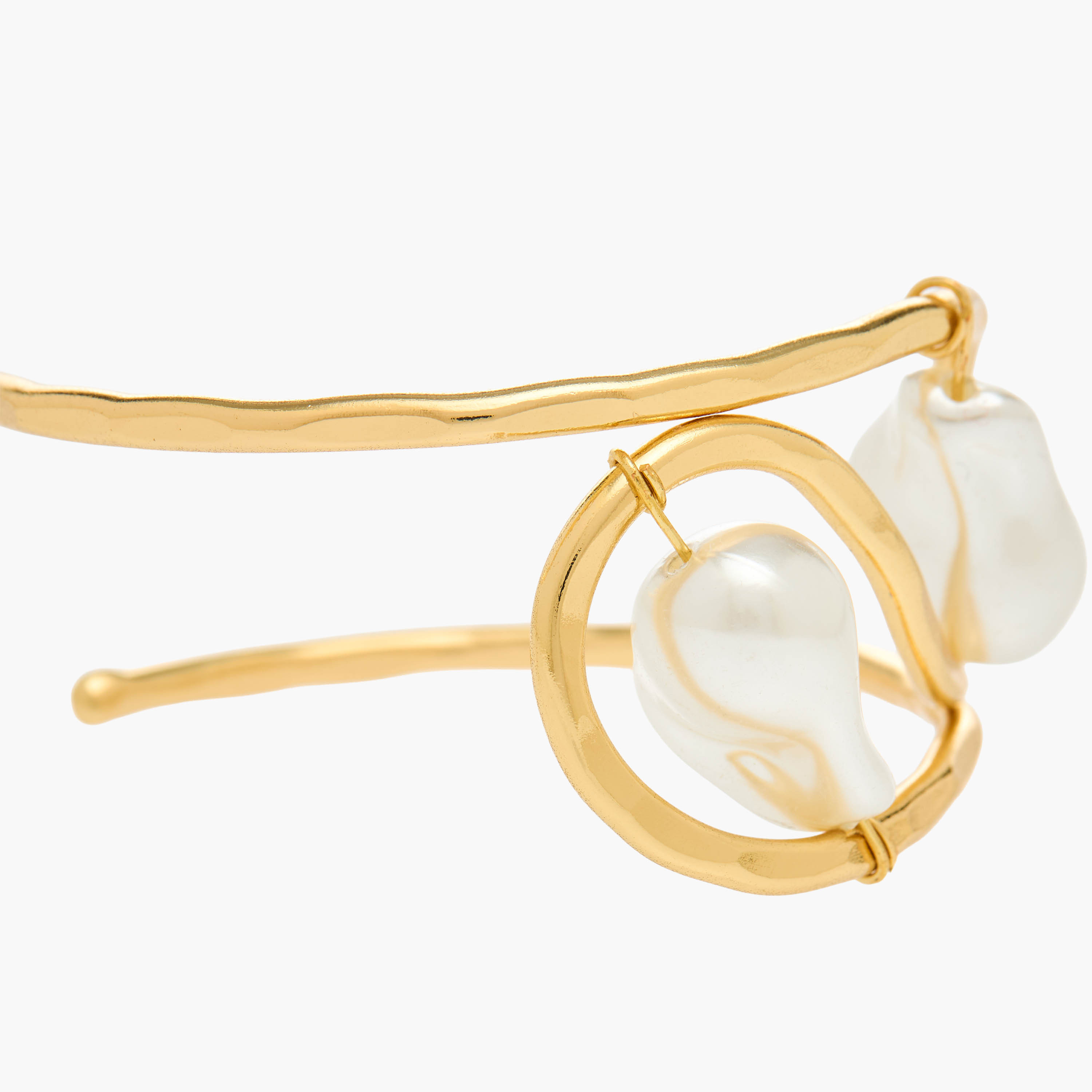 Gold Plated Pearl Cuff bracelet-women-watchesandjewellery-jewellery-banglesandbracelets-image-4