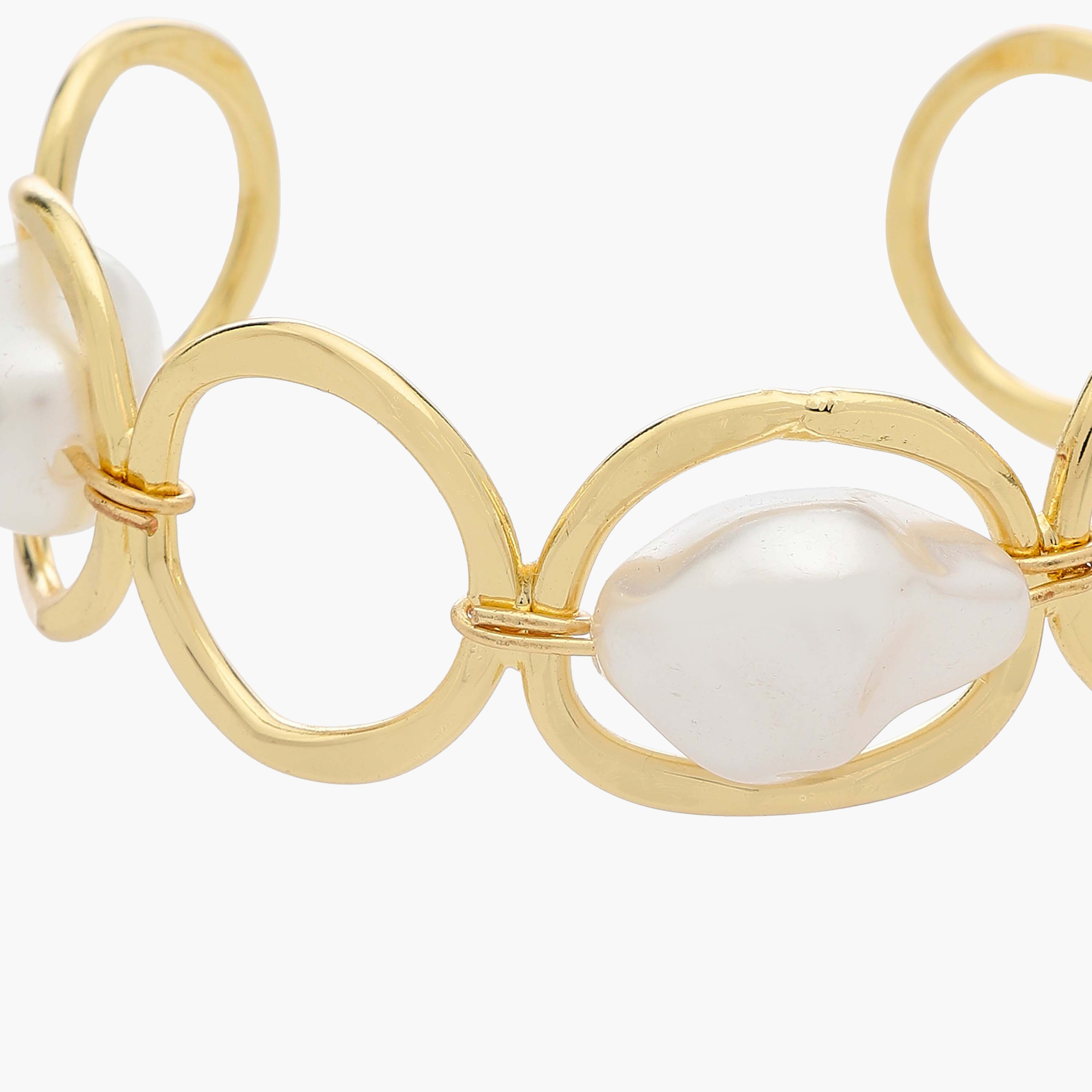 Metal Cuff Bracelet with Pearl Embellishment-women-watchesandjewellery-jewellery-banglesandbracelets-image-3
