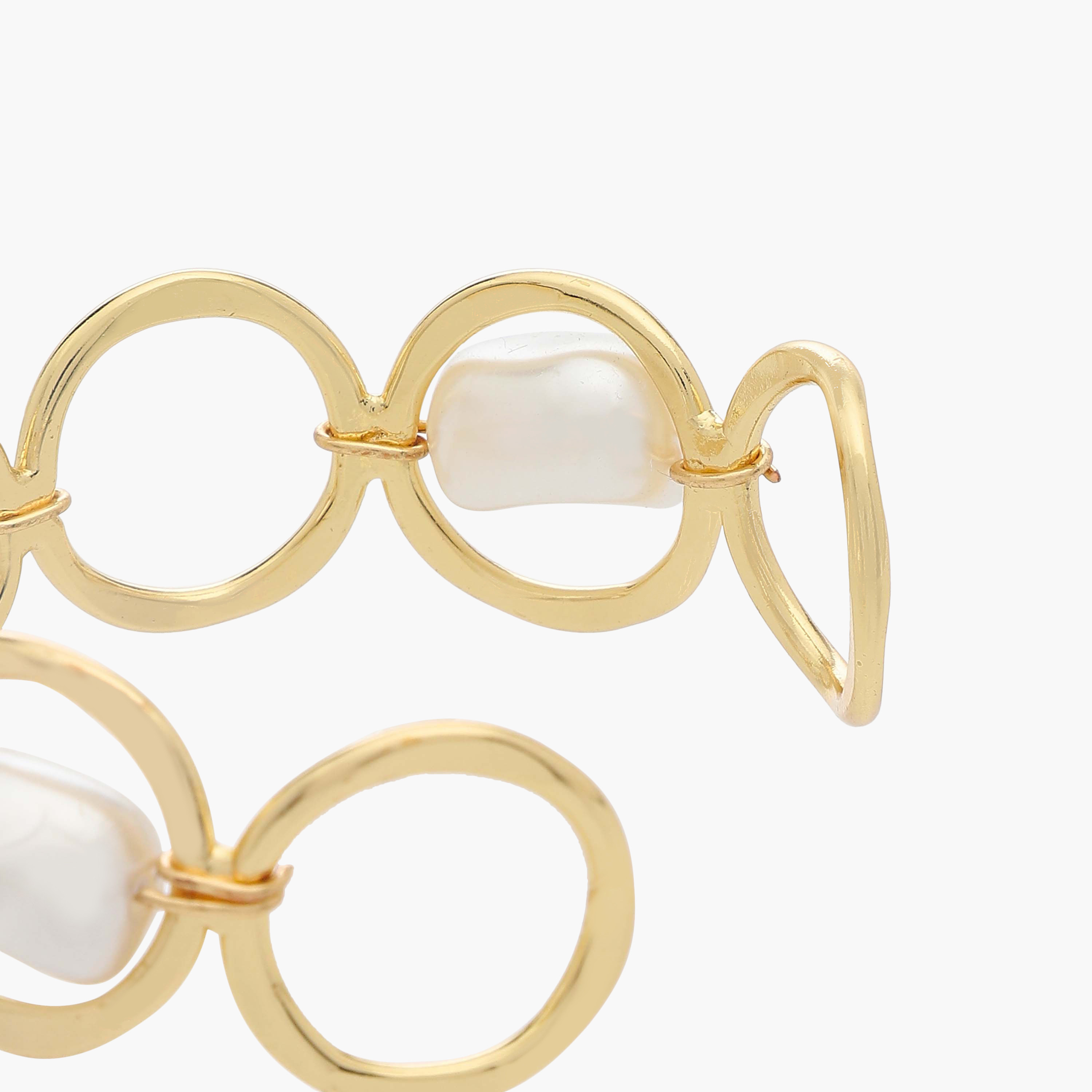 Metal Cuff Bracelet with Pearl Embellishment-women-watchesandjewellery-jewellery-banglesandbracelets-image-4