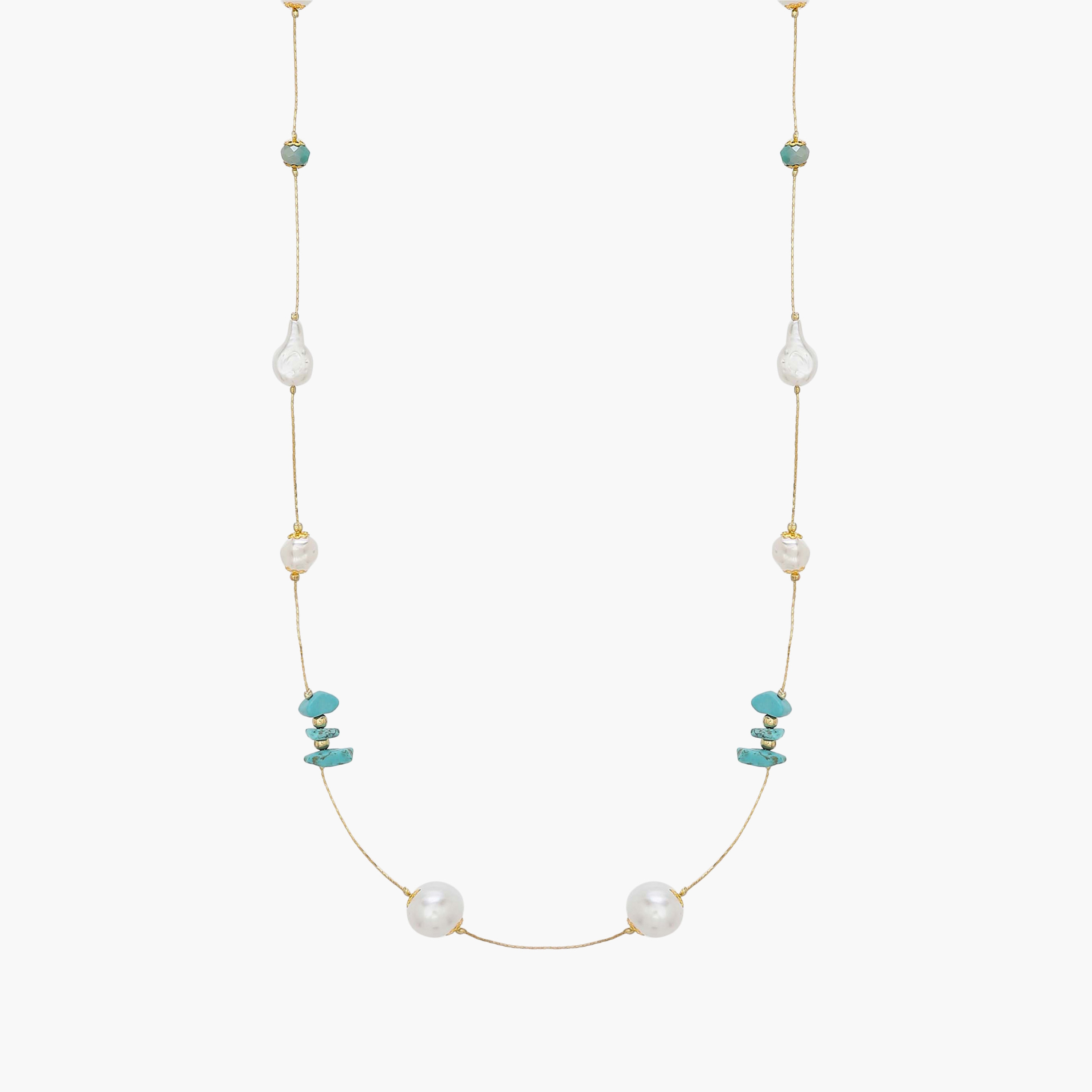 قلادة معدن بزينة لؤلؤ-women-watchesandjewellery-jewellery-necklacesandpendants-image-1