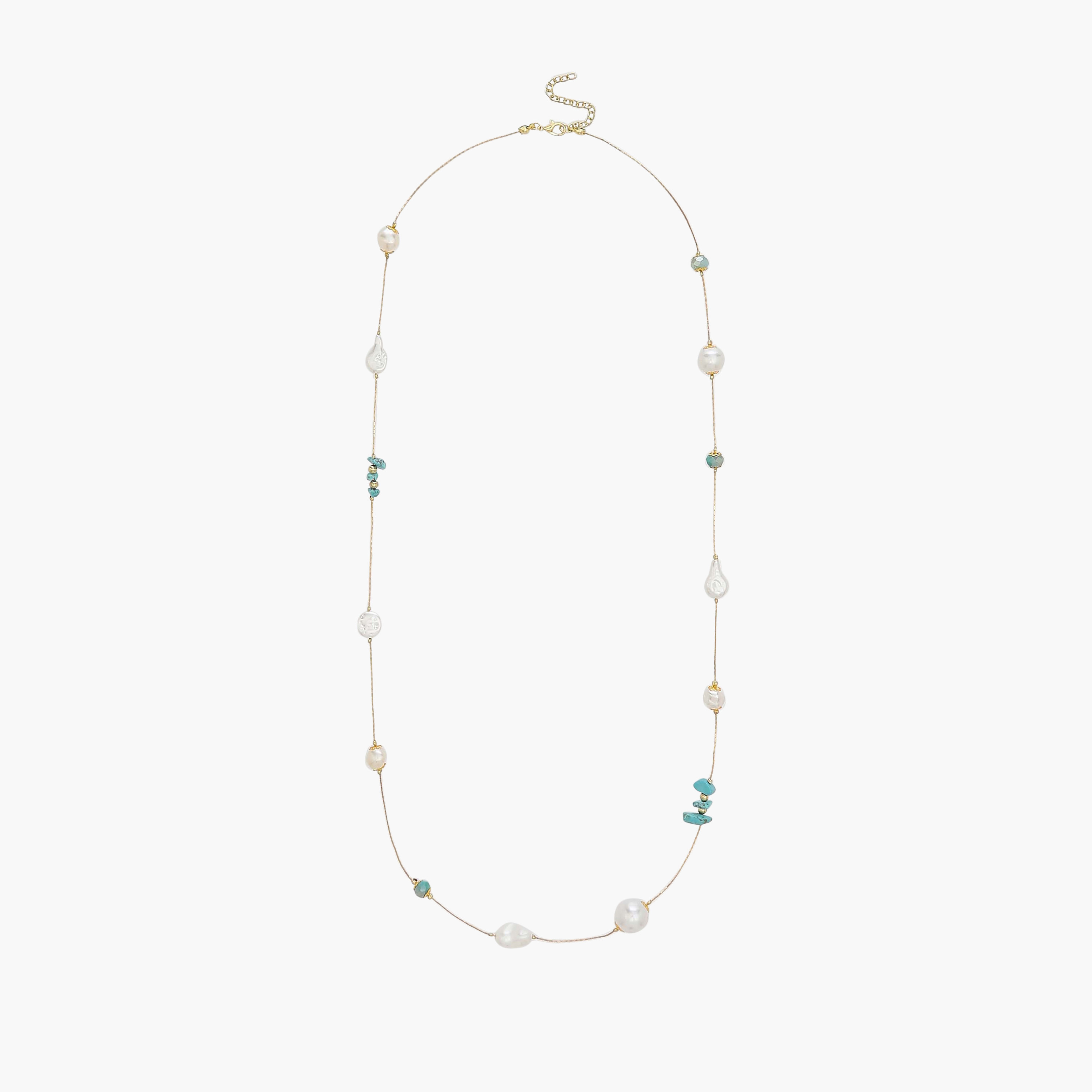 قلادة معدن بزينة لؤلؤ-women-watchesandjewellery-jewellery-necklacesandpendants-image-2