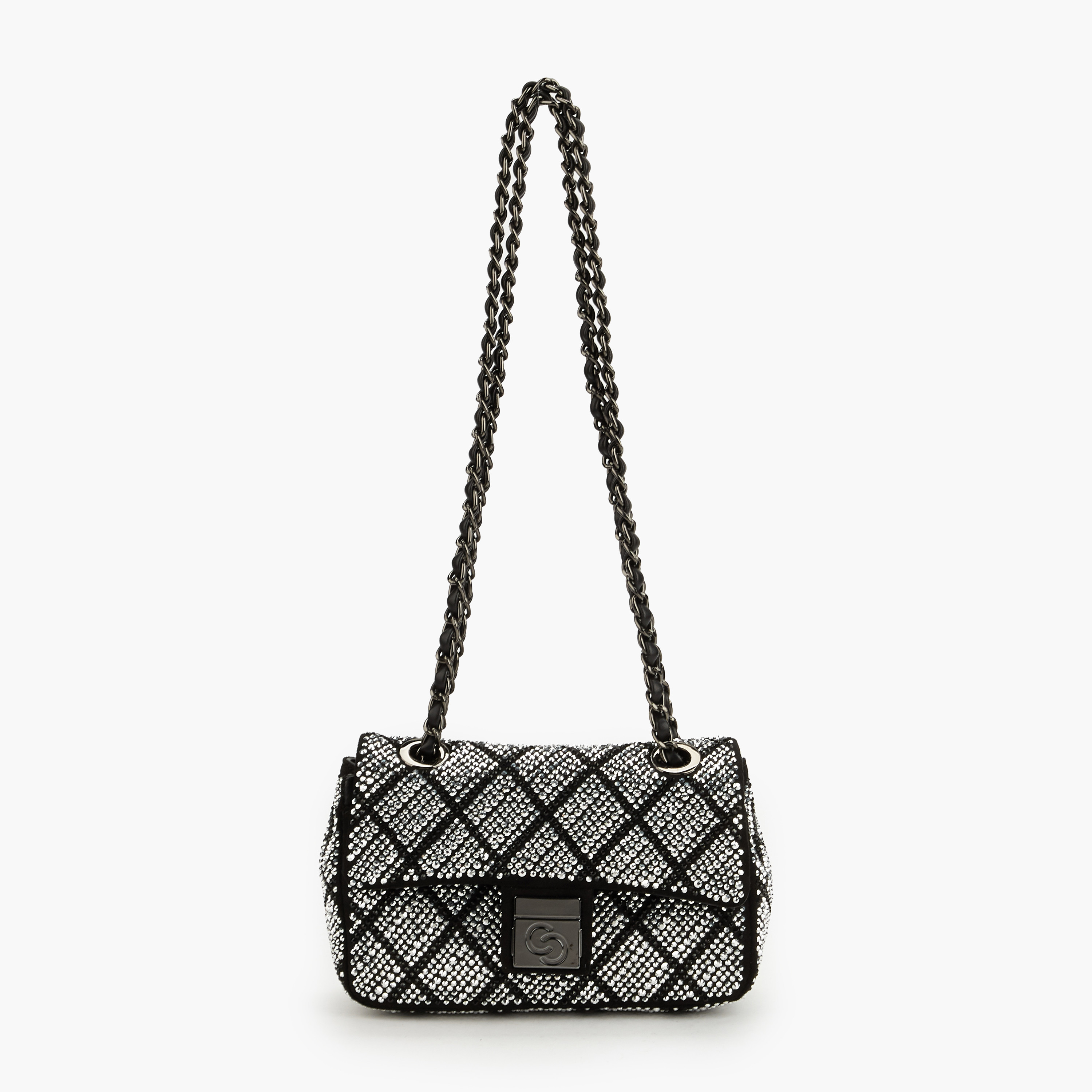 شنطة كروسبودي مزينة بحزام سلسلة من سيليست-women-bagsandwallets-handbags-image-1