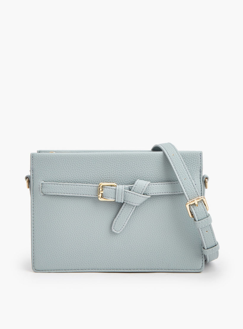 شنطة كروس بودي بارزة الملمس مع حزام قابل للتعديل من لو كونفورت-women-bagsandwallets-handbags-image-1