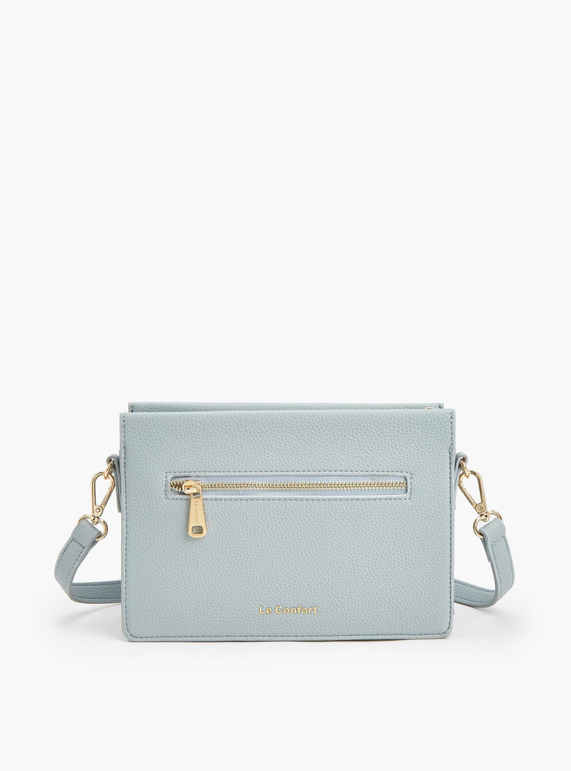 شنطة كروس بودي بارزة الملمس مع حزام قابل للتعديل من لو كونفورت-women-bagsandwallets-handbags-image-6