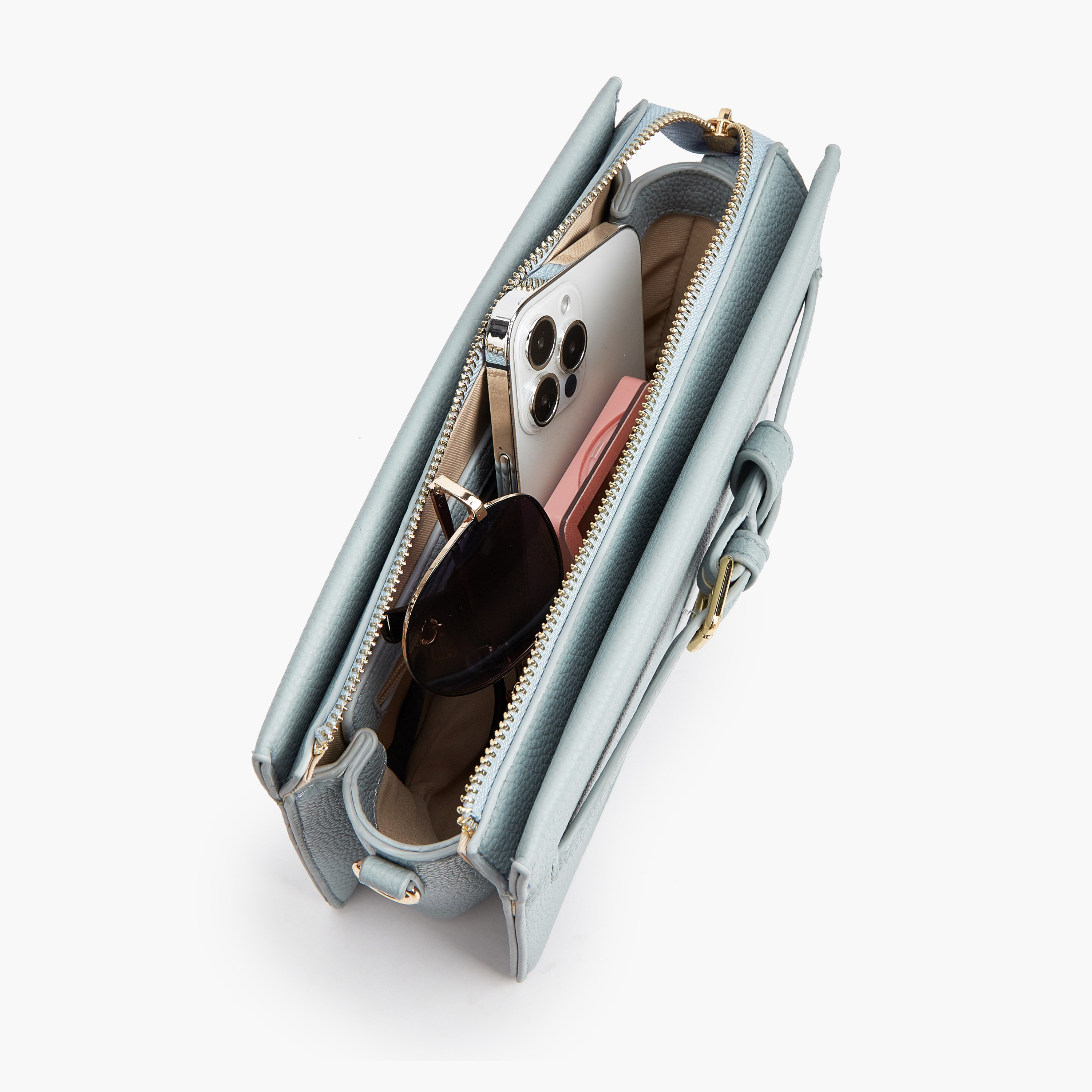 شنطة كروس بودي بارزة الملمس مع حزام قابل للتعديل من لو كونفورت-women-bagsandwallets-handbags-image-8
