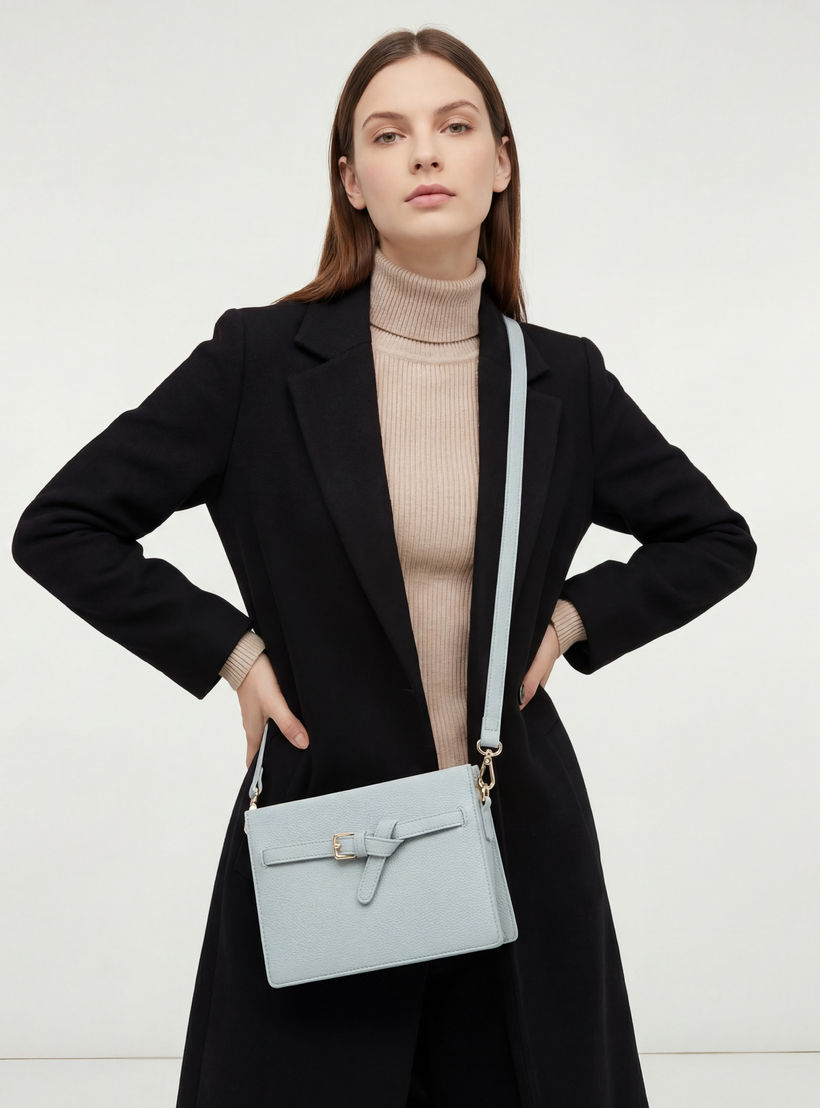 شنطة كروس بودي بارزة الملمس مع حزام قابل للتعديل من لو كونفورت-women-bagsandwallets-handbags-image-2