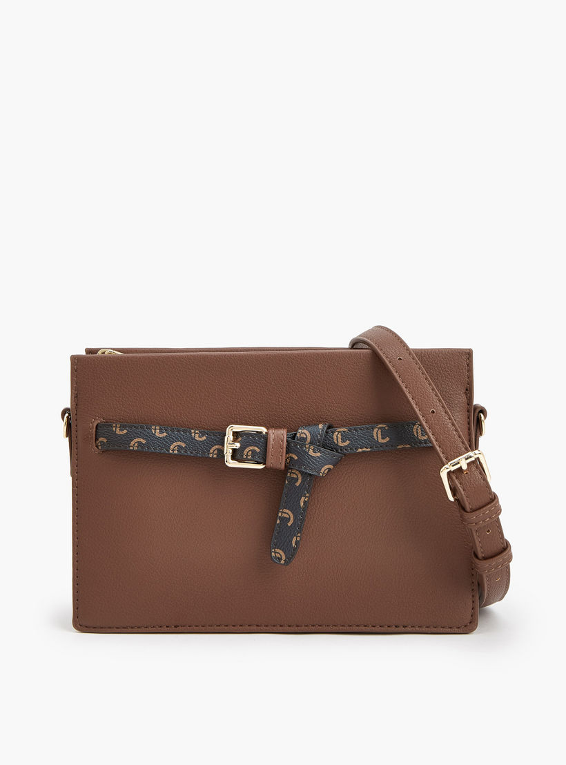 شنطة كروس بودي بارزة الملمس مع حزام قابل للتعديل من لو كونفورت-women-bagsandwallets-handbags-image-1