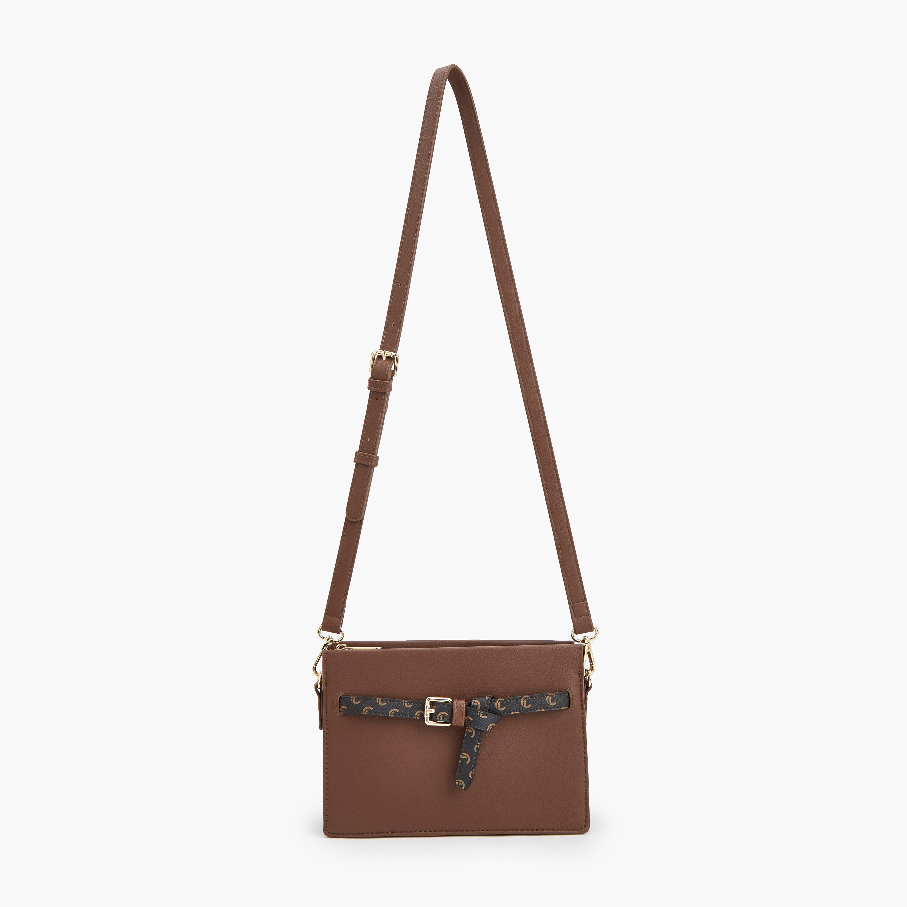 شنطة كروس بودي بارزة الملمس مع حزام قابل للتعديل من لو كونفورت-women-bagsandwallets-handbags-image-3