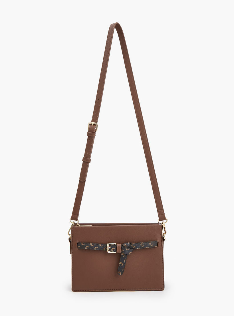 شنطة كروس بودي بارزة الملمس مع حزام قابل للتعديل من لو كونفورت-women-bagsandwallets-handbags-image-3