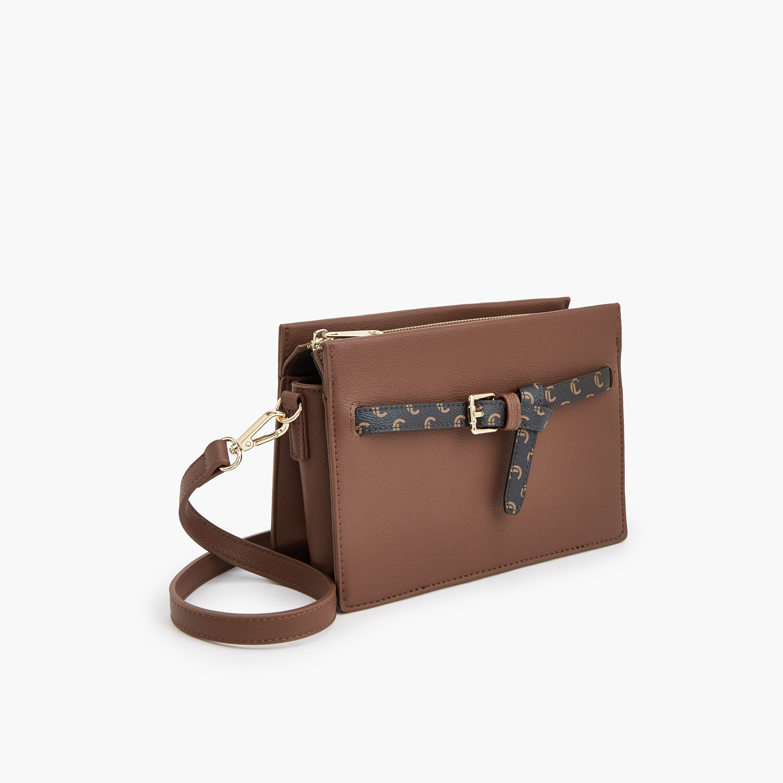 شنطة كروس بودي بارزة الملمس مع حزام قابل للتعديل من لو كونفورت-women-bagsandwallets-handbags-image-4