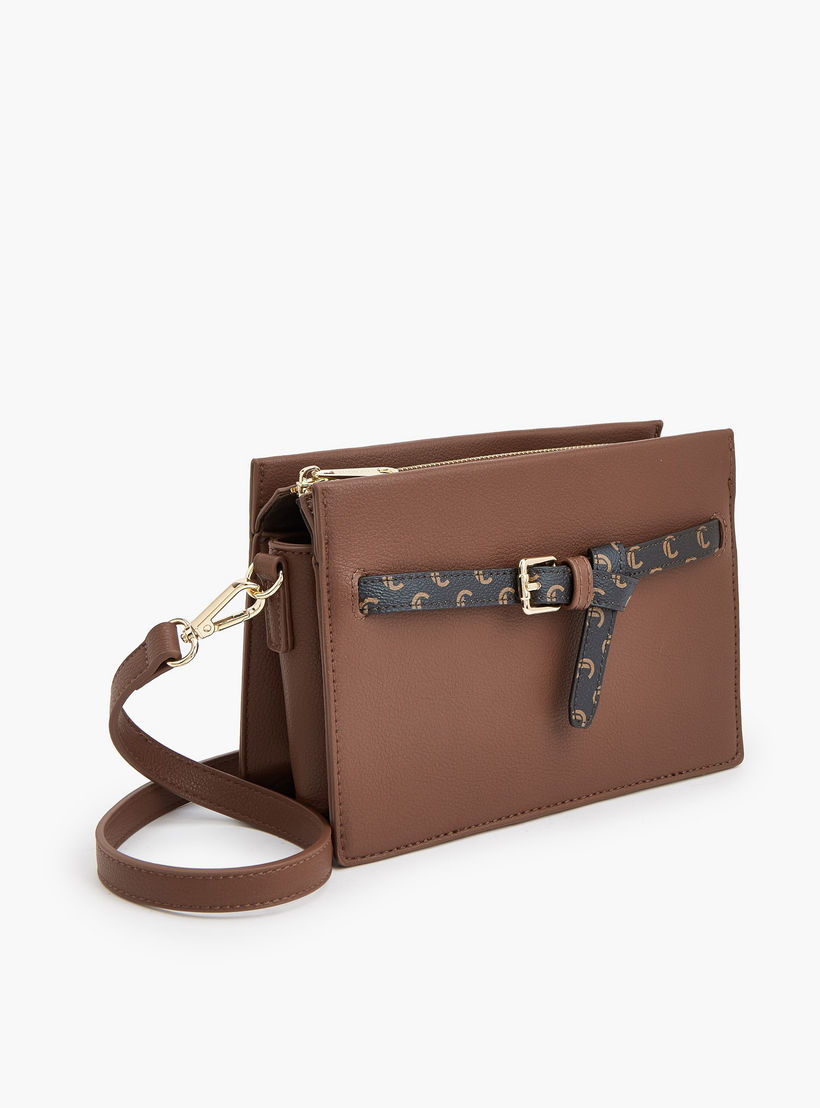 شنطة كروس بودي بارزة الملمس مع حزام قابل للتعديل من لو كونفورت-women-bagsandwallets-handbags-image-4