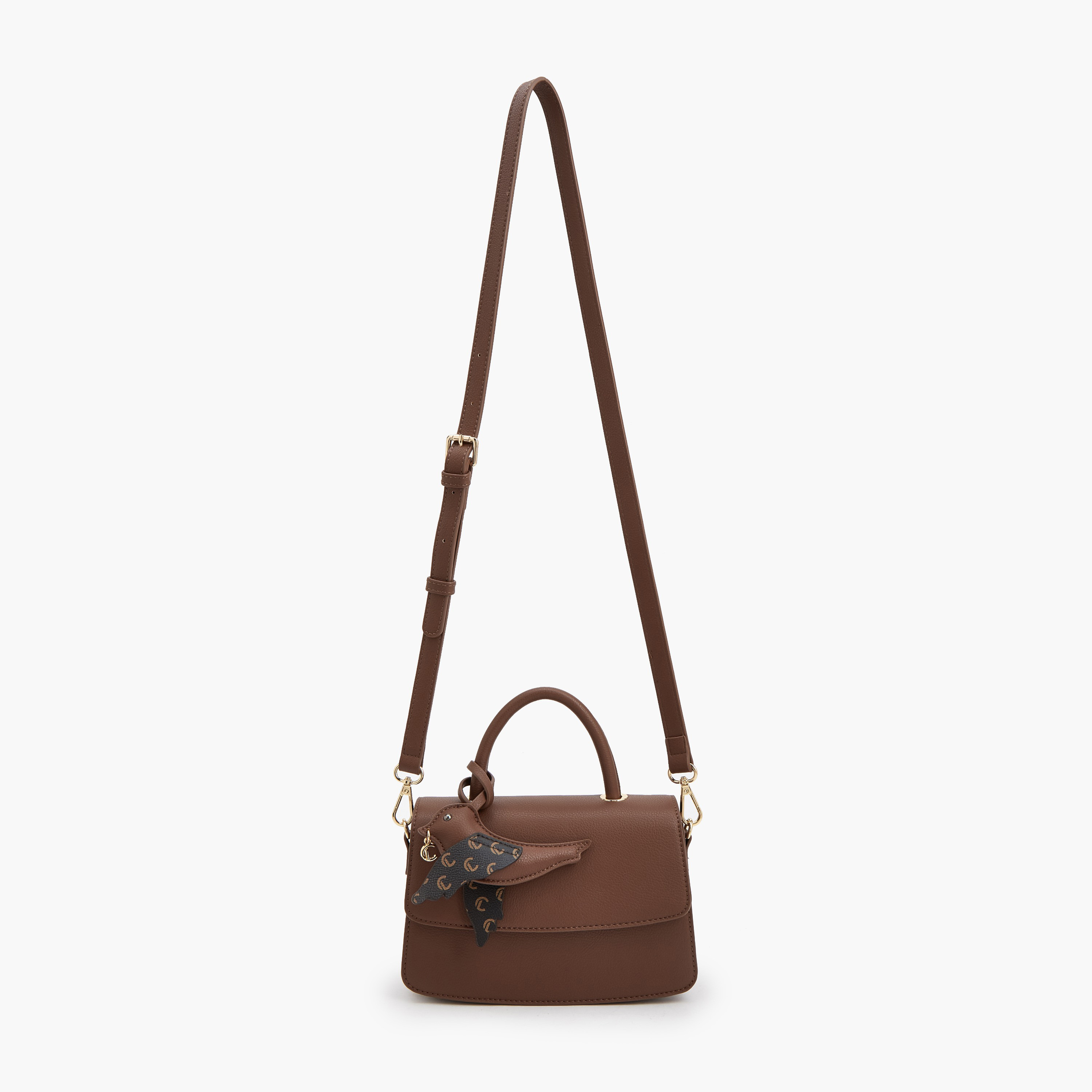 Le Confort Monogram Bird Charm Satchel Bag with Adjustable Strap-women-bagsandwallets-handbags-image-2