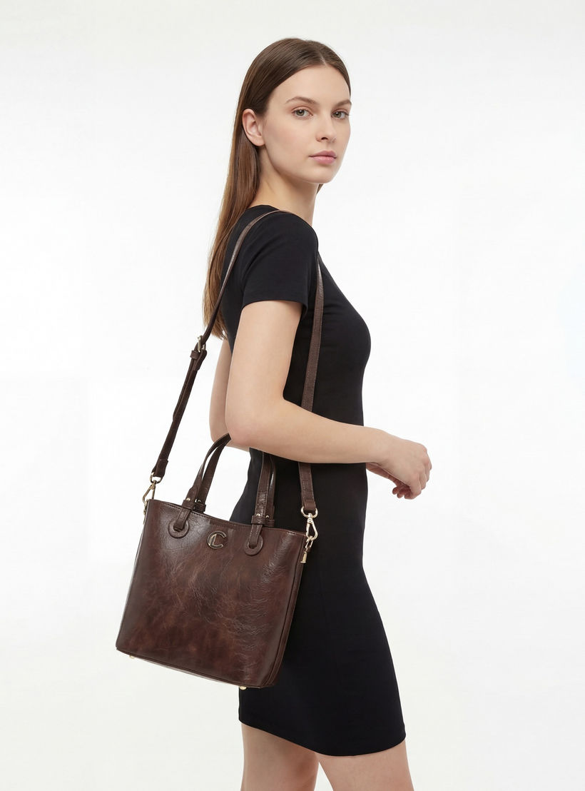 شنطة توتي بارزة الملمس مع حزام قابل للتعديل من لو كونفورت-women-bagsandwallets-handbags-image-2