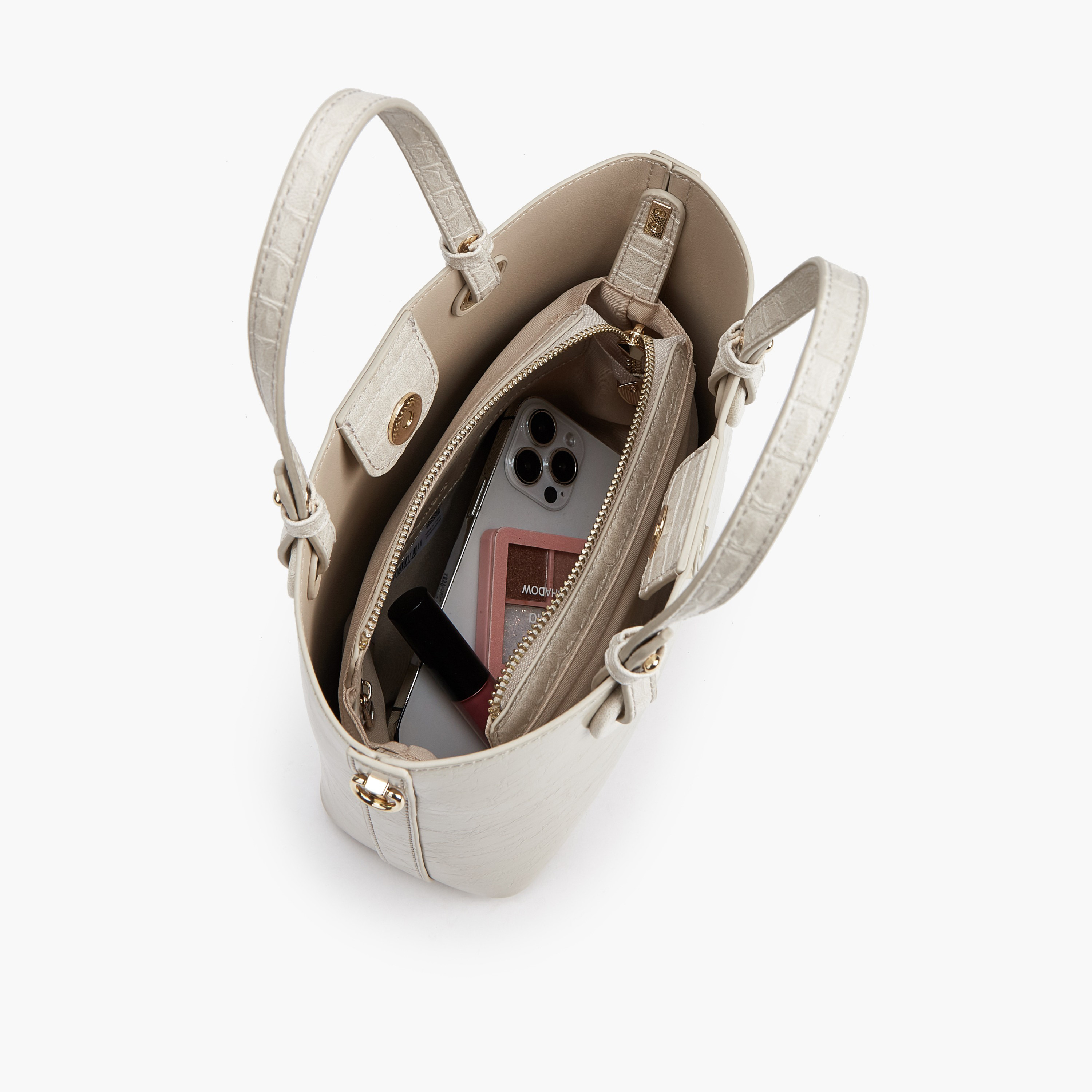 Le Confort Textured Tote Bag with Adjustable Strap-women-bagsandwallets-handbags-image-8