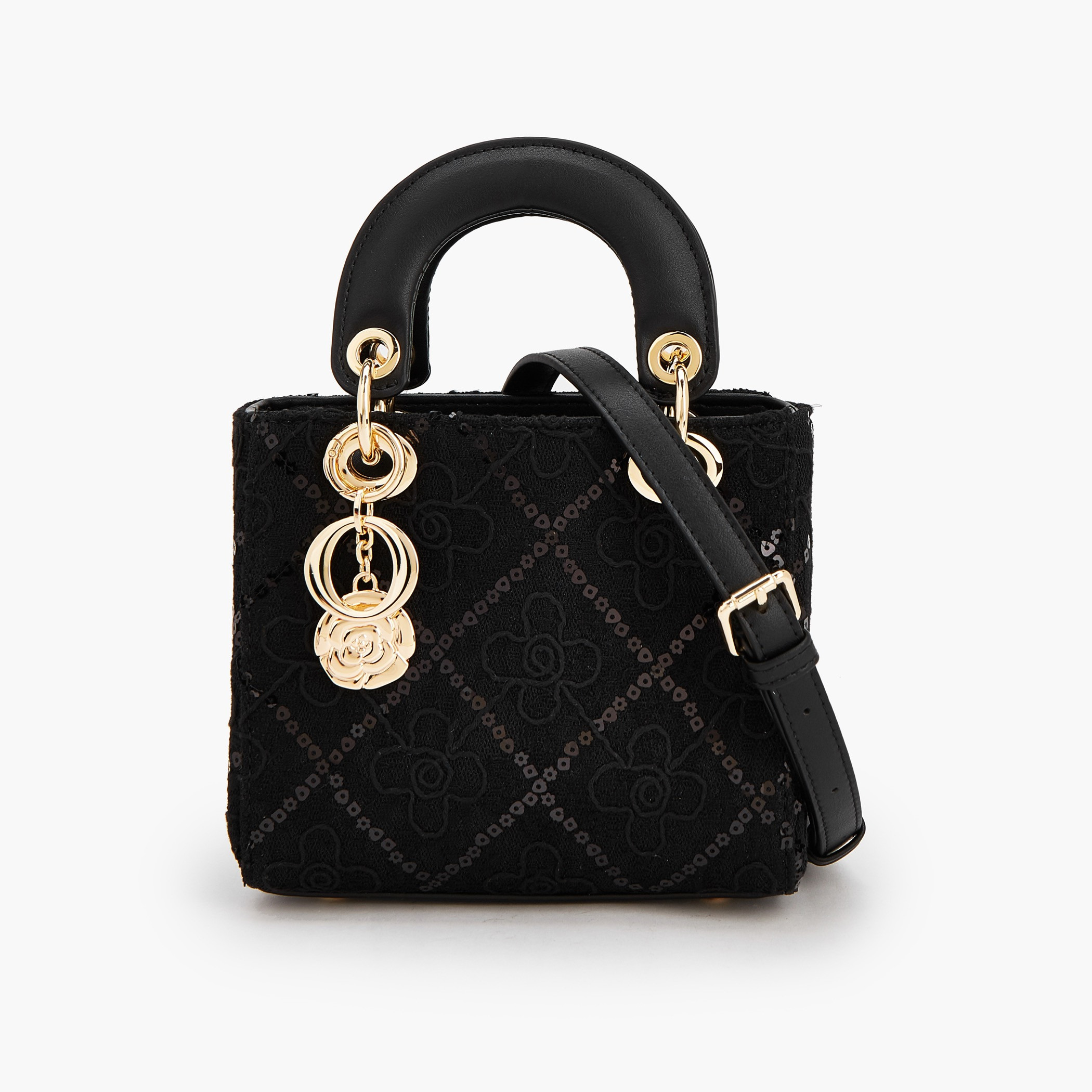 Le Confort Floral Lace Tote Bag with Charm Detail-women-bagsandwallets-handbags-image-1