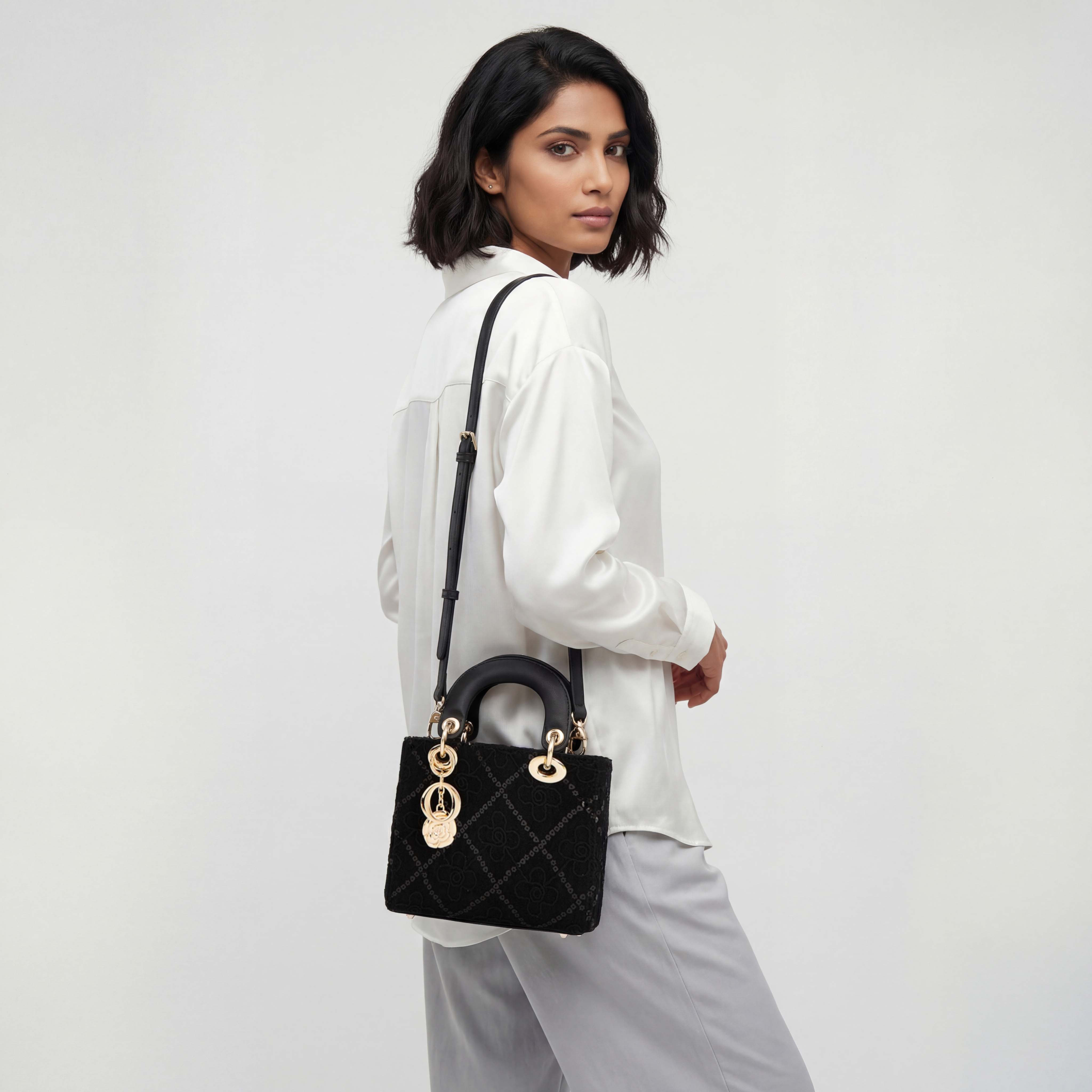 Le Confort Floral Lace Tote Bag with Charm Detail-women-bagsandwallets-handbags-image-2