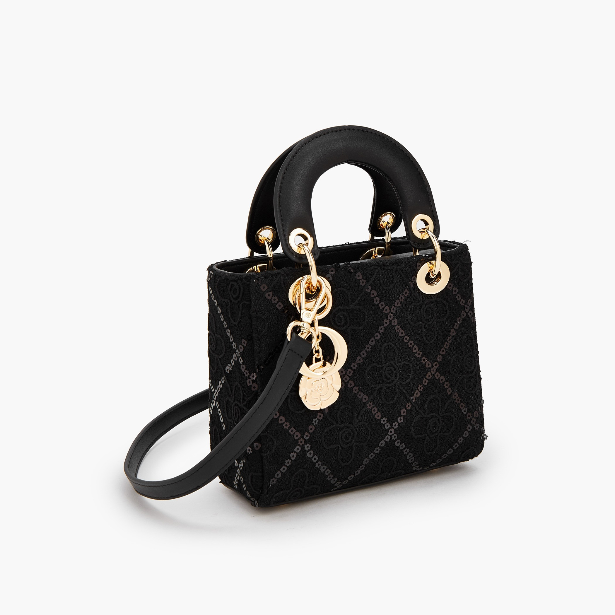 Le Confort Floral Lace Tote Bag with Charm Detail-women-bagsandwallets-handbags-image-5