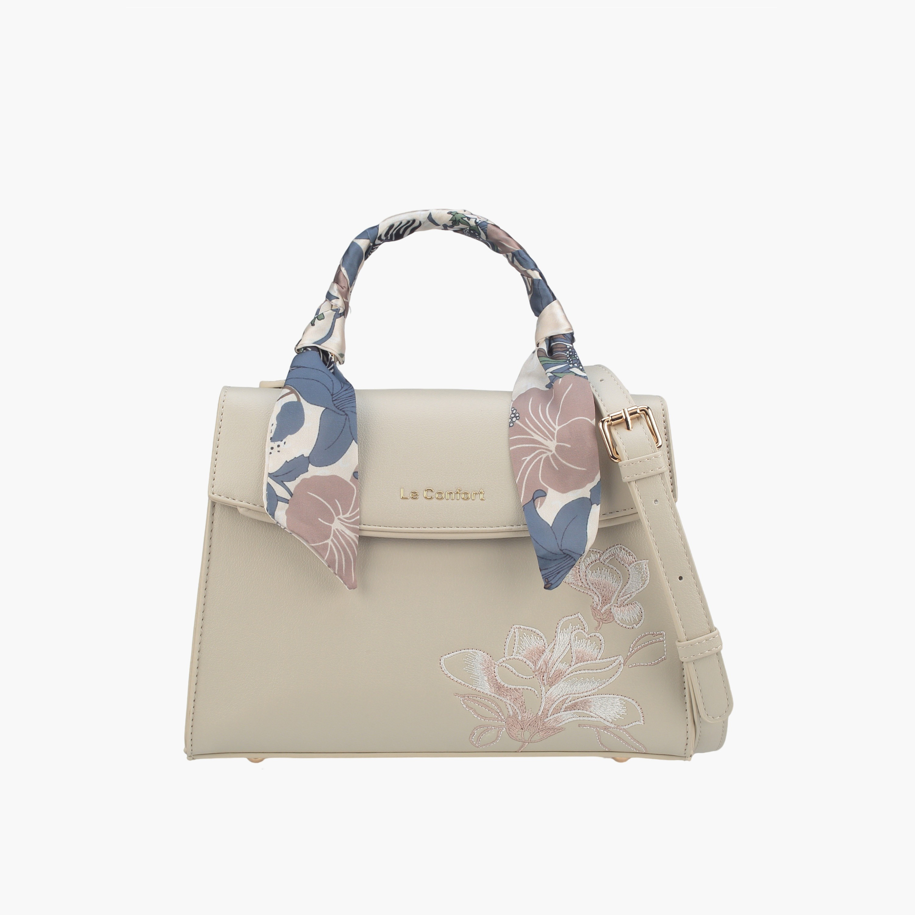 شنطة ساتشيل بزينة وشاح وطية إغلاق من لو كونفورت-women-bagsandwallets-handbags-image-1