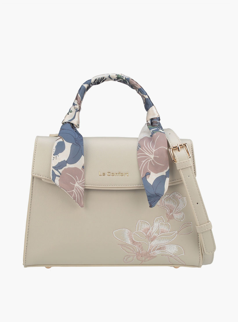شنطة ساتشيل بزينة وشاح وطية إغلاق من لو كونفورت-women-bagsandwallets-handbags-image-1