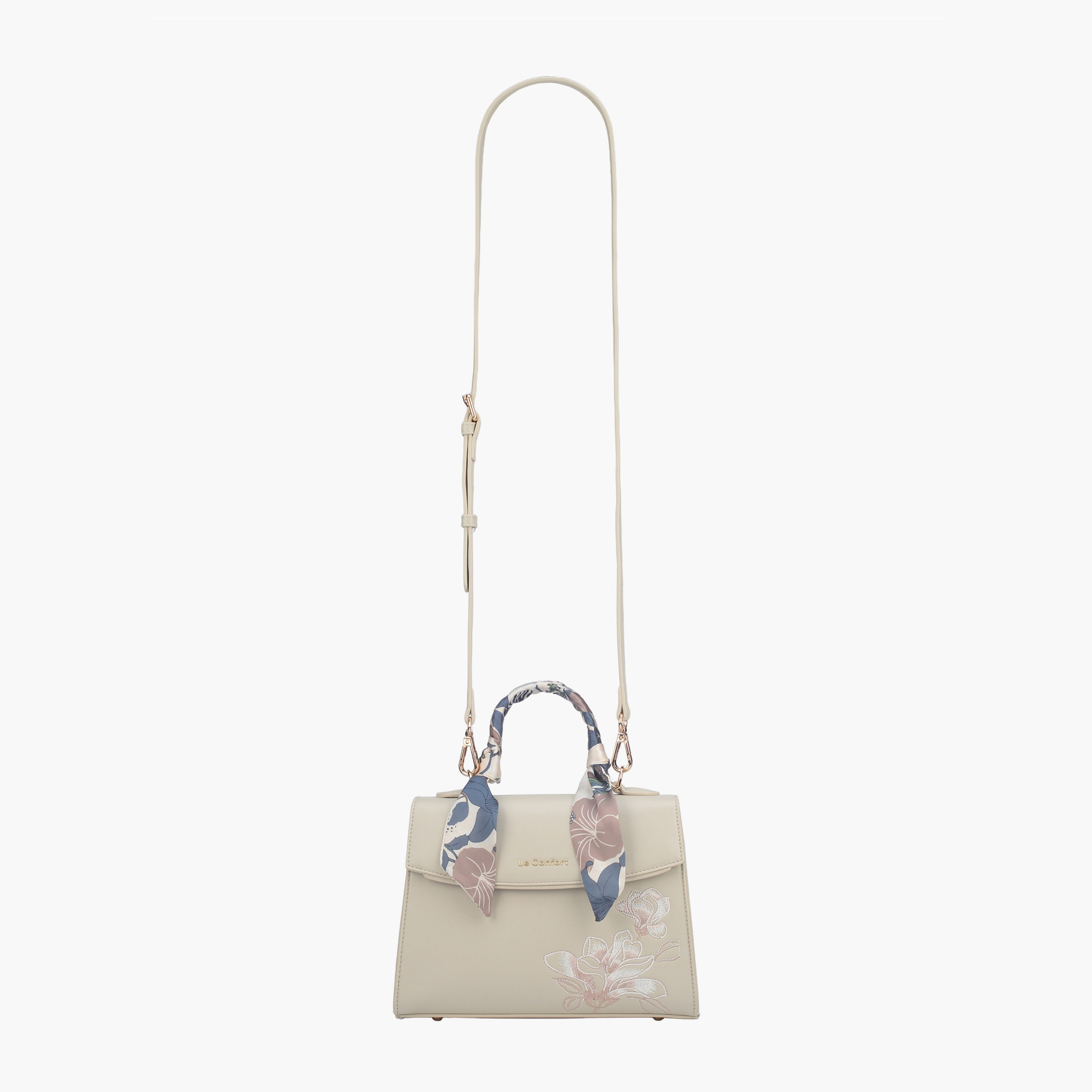 شنطة ساتشيل بزينة وشاح وطية إغلاق من لو كونفورت-women-bagsandwallets-handbags-image-2