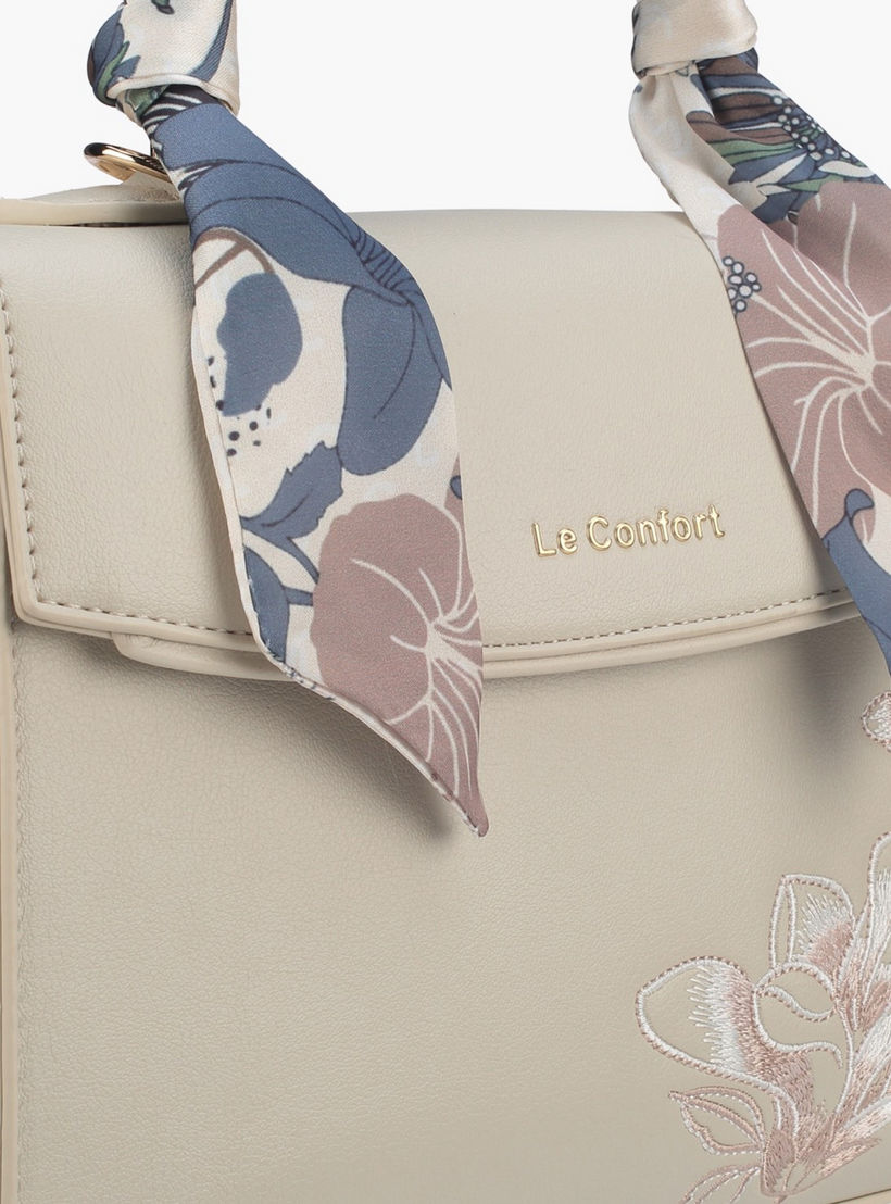شنطة ساتشيل بزينة وشاح وطية إغلاق من لو كونفورت-women-bagsandwallets-handbags-image-4