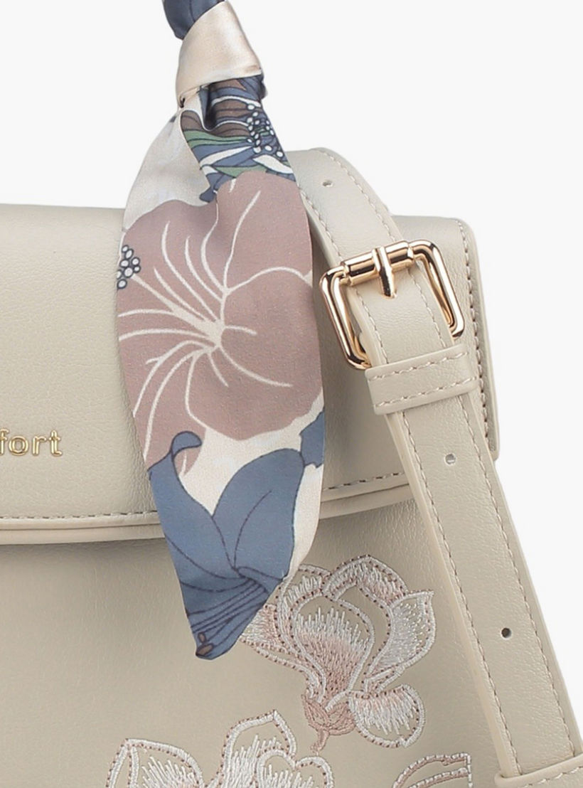 شنطة ساتشيل بزينة وشاح وطية إغلاق من لو كونفورت-women-bagsandwallets-handbags-image-8