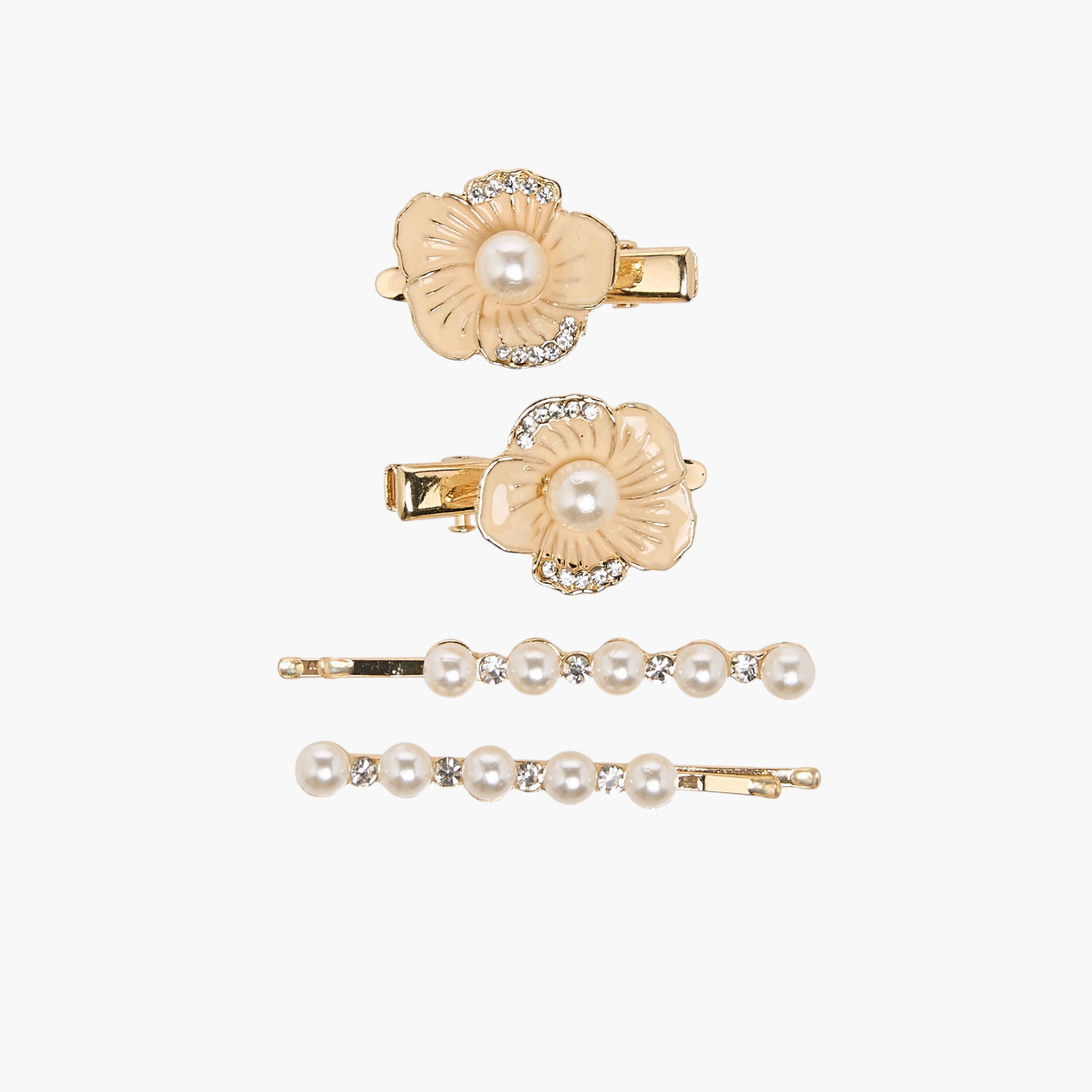 Pack of 4 Flora Bella Hair Clip and Hairpin with Pearl Embellishment-girls-accessories-hairaccessories-image-1