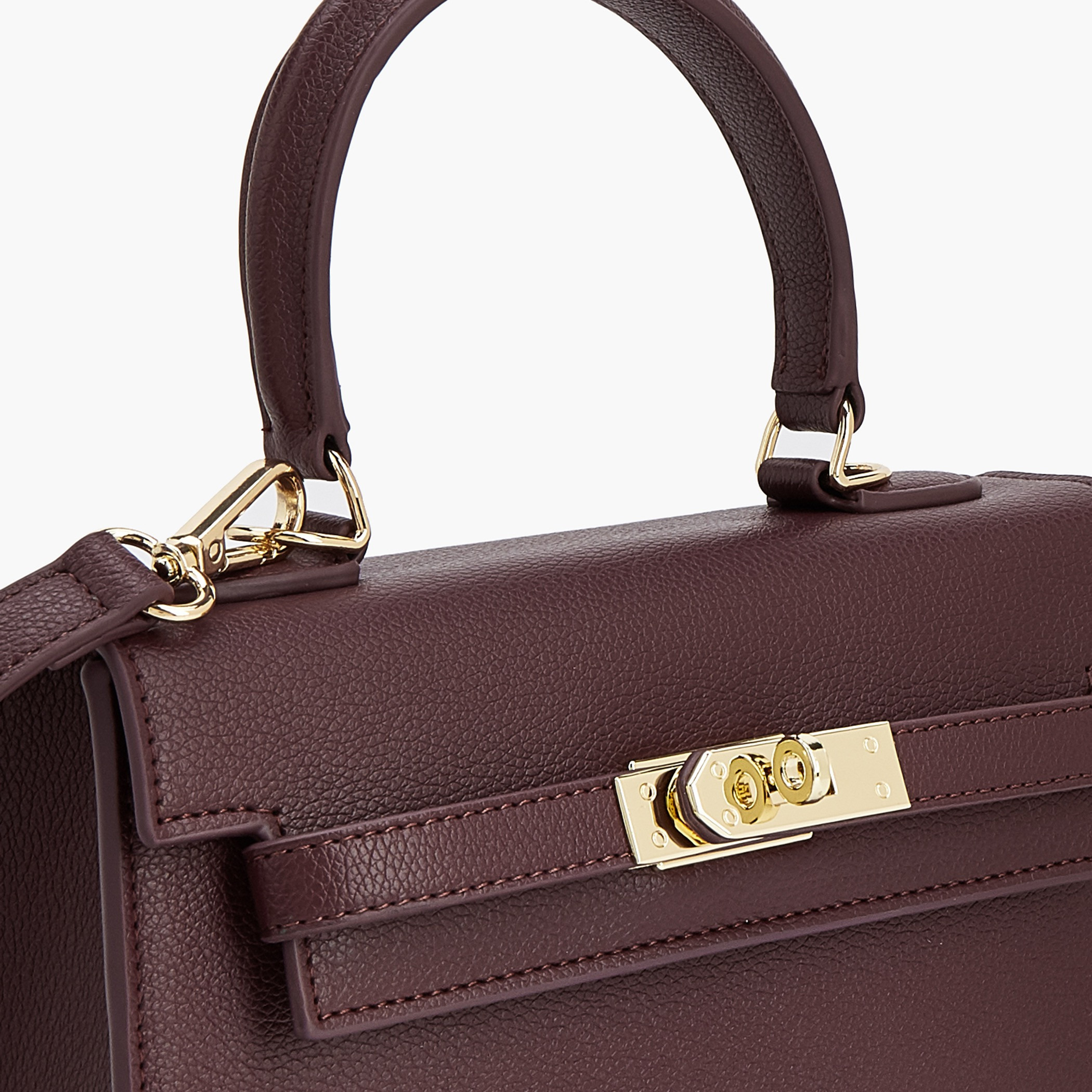 Le Confort Textured Satchel Bag with Detachable Strap-women-bagsandwallets-handbags-image-4