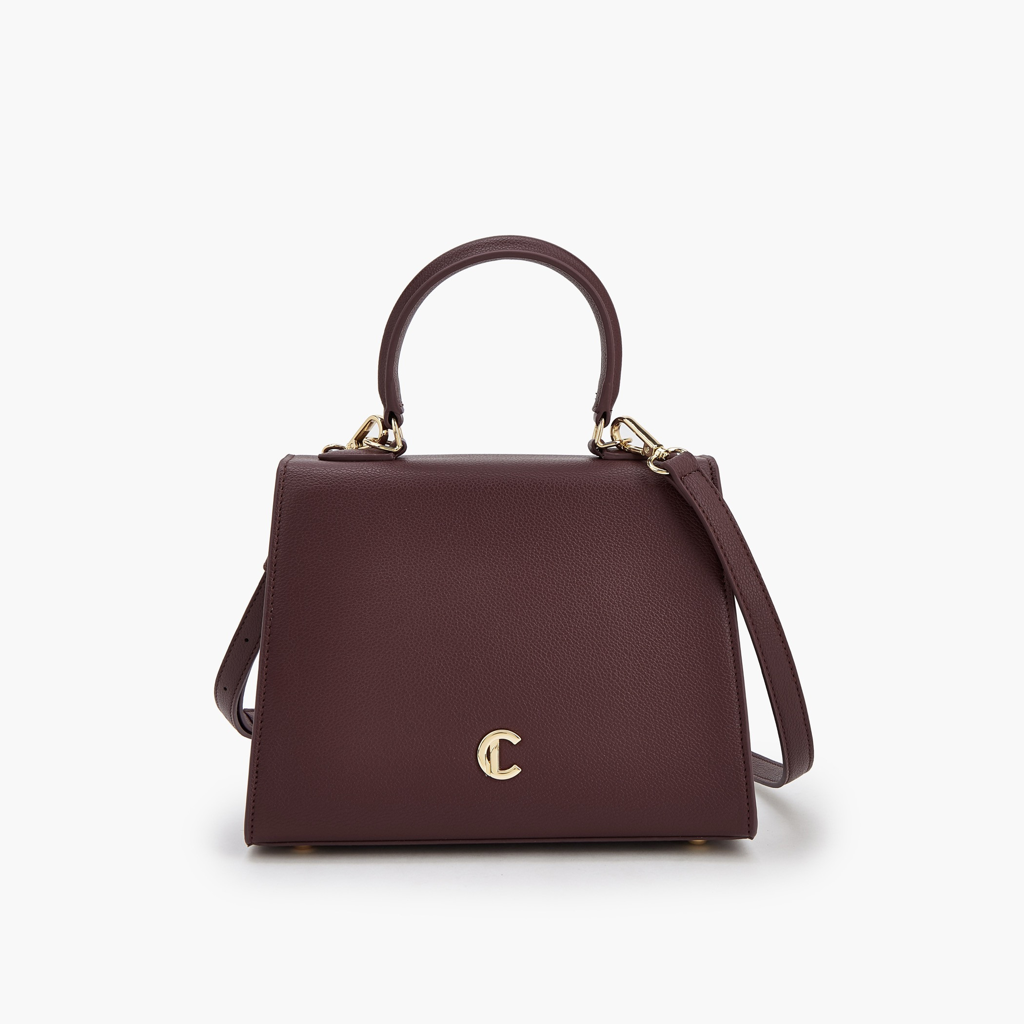 Le Confort Textured Satchel Bag with Detachable Strap-women-bagsandwallets-handbags-image-5