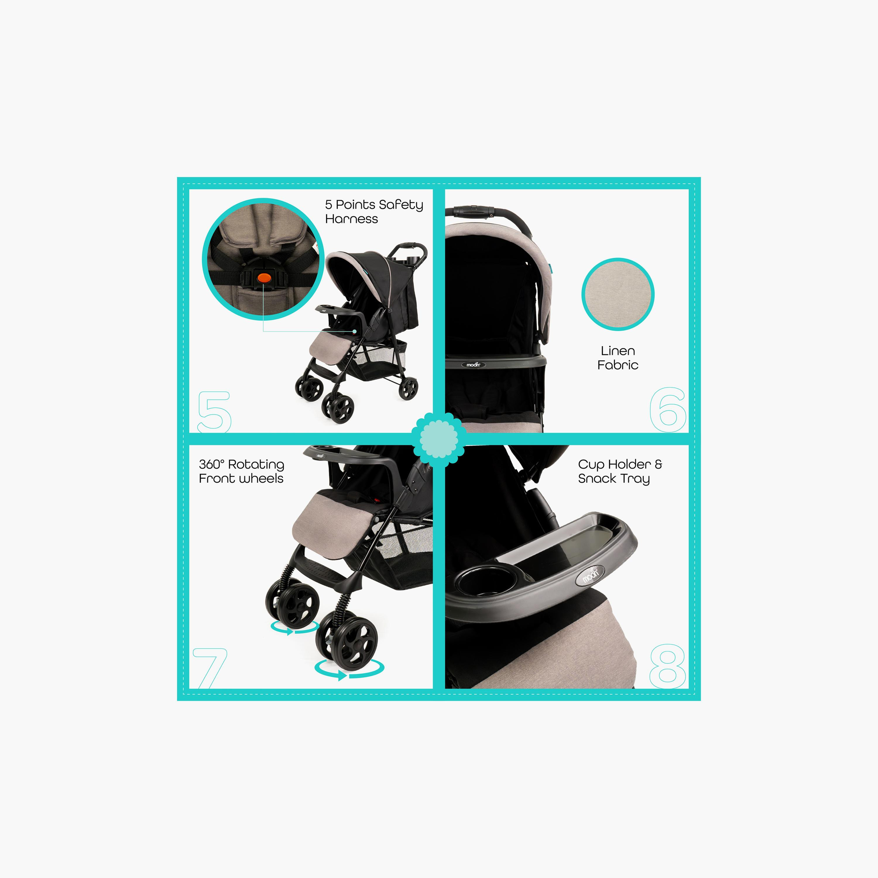 عربة أطفال مترو إيربان من مون مع مظلة شمس وحزام أمان بخمس نقاط-baby-gear-strollersandprams-strollers-image-11