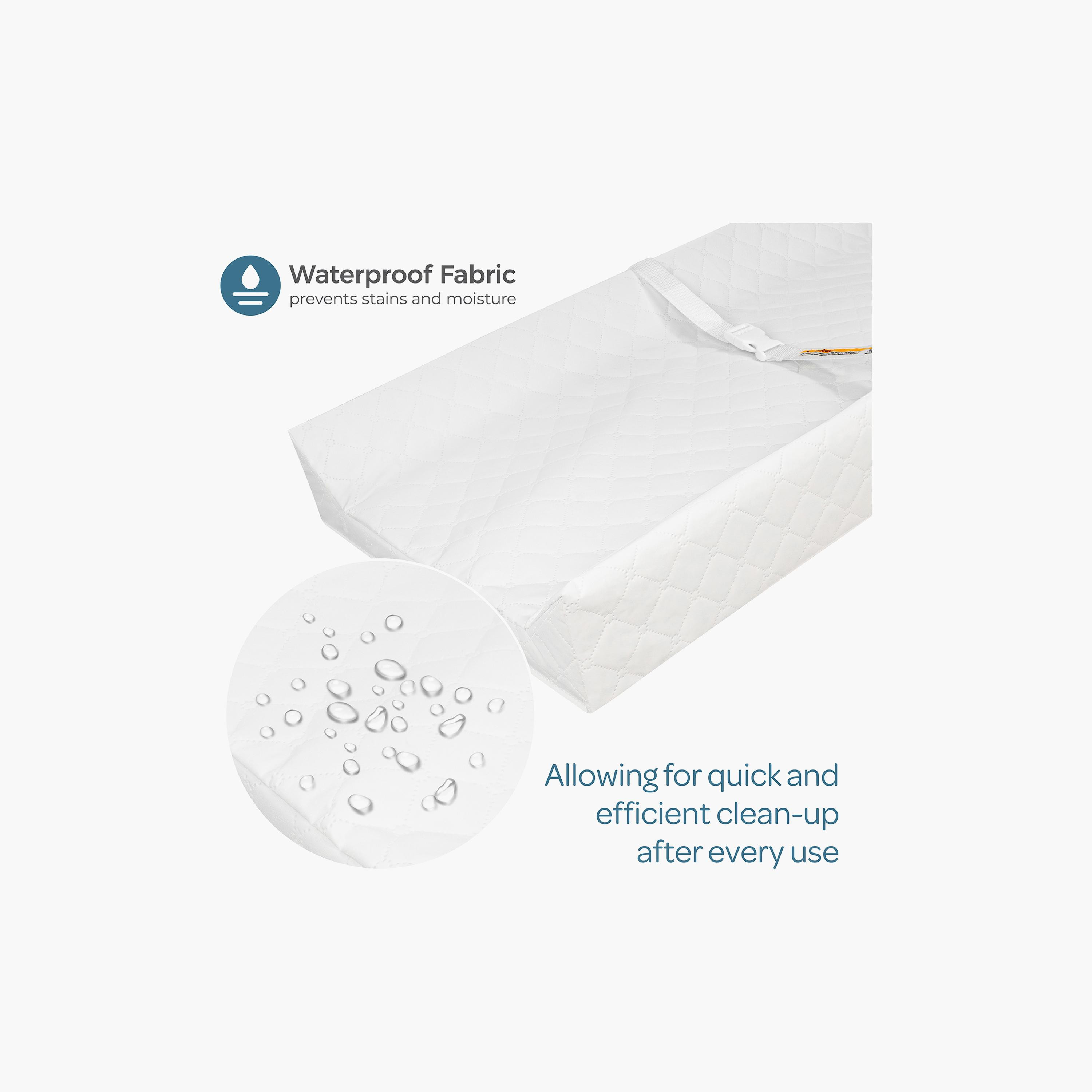 حصيرة تغيير حفاضات مقاومة للماء من مون - 80 × 40 سم - أبيض-baby-diapering-changingmats-image-2