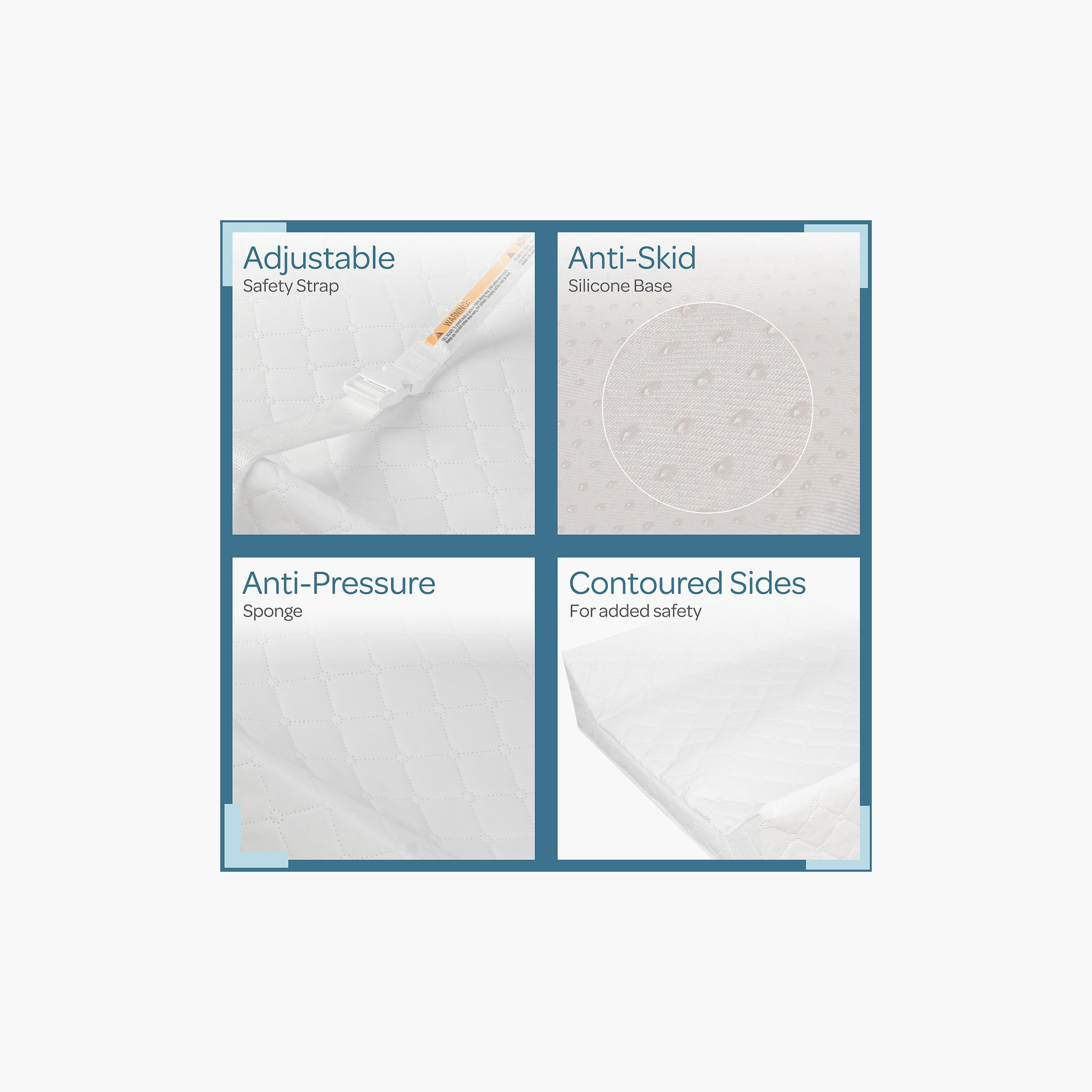 حصيرة تغيير حفاضات مقاومة للماء من مون - 80 × 40 سم - أبيض-baby-diapering-changingmats-image-4
