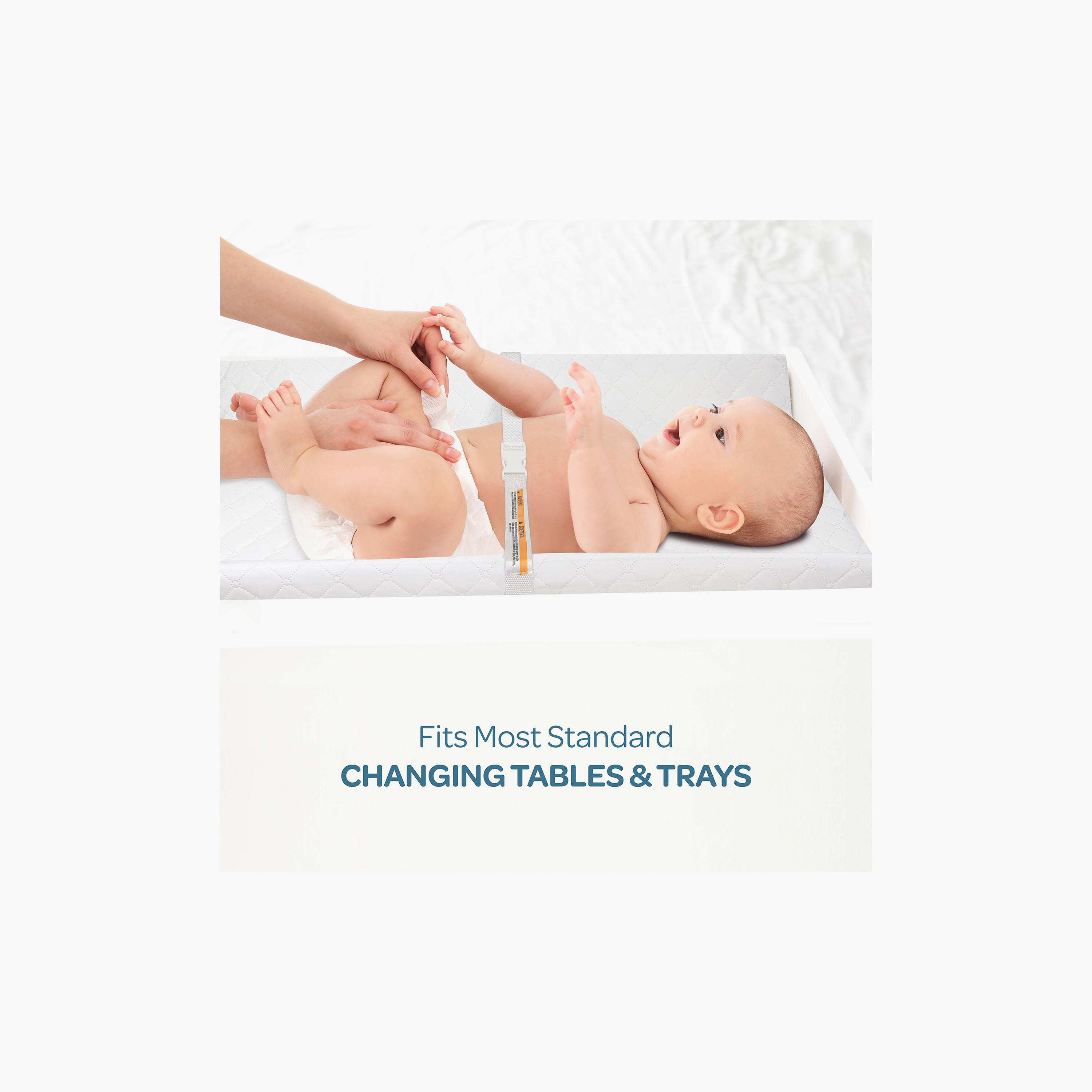 حصيرة تغيير حفاضات مقاومة للماء من مون - 80 × 40 سم - أبيض-baby-diapering-changingmats-image-5