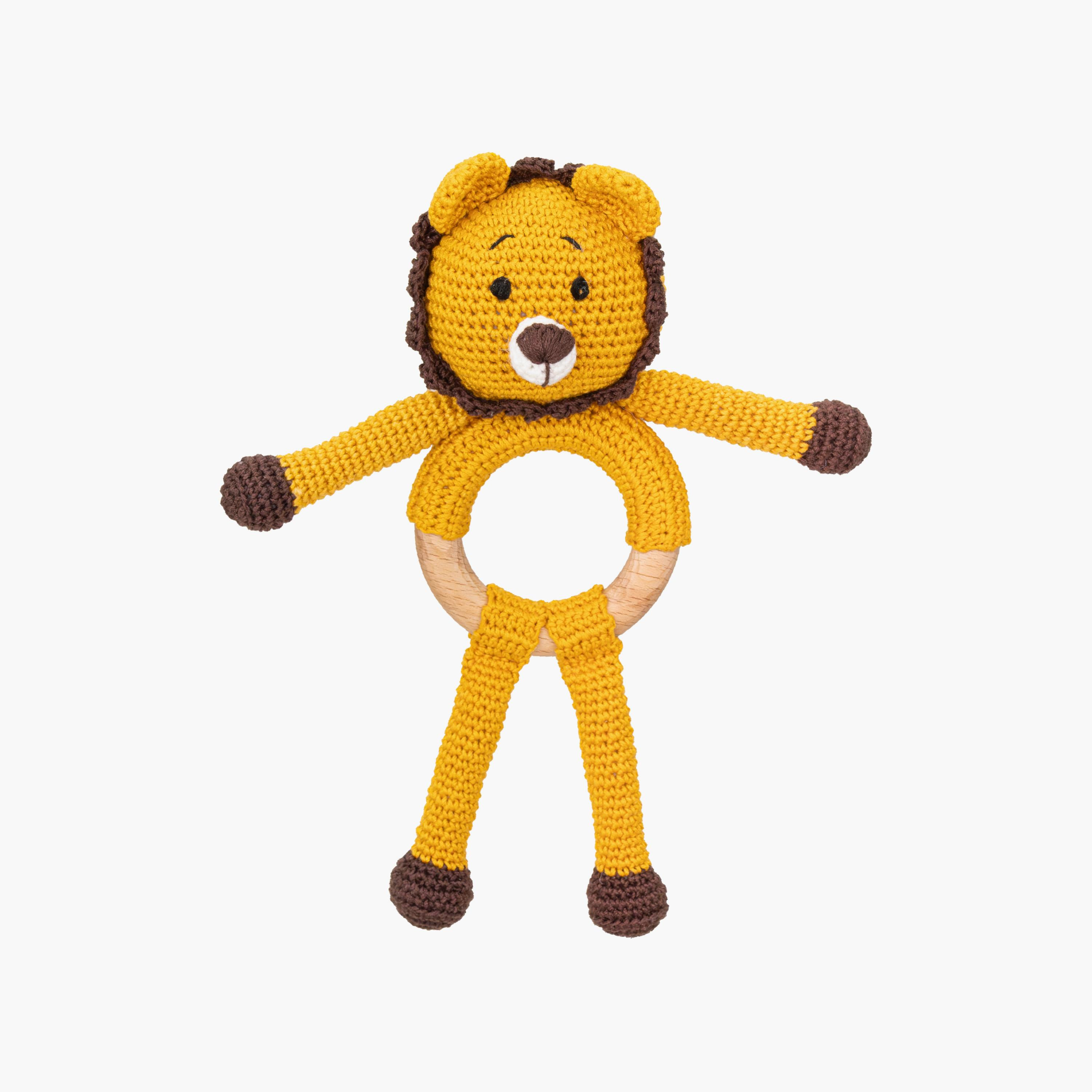 لعبة كروشيه يدوية الصنع مع حلقة للعناق من مون - 0 أشهر+ - نمر-toys-babyandtoddlertoys-rattlesandteethers-image-1
