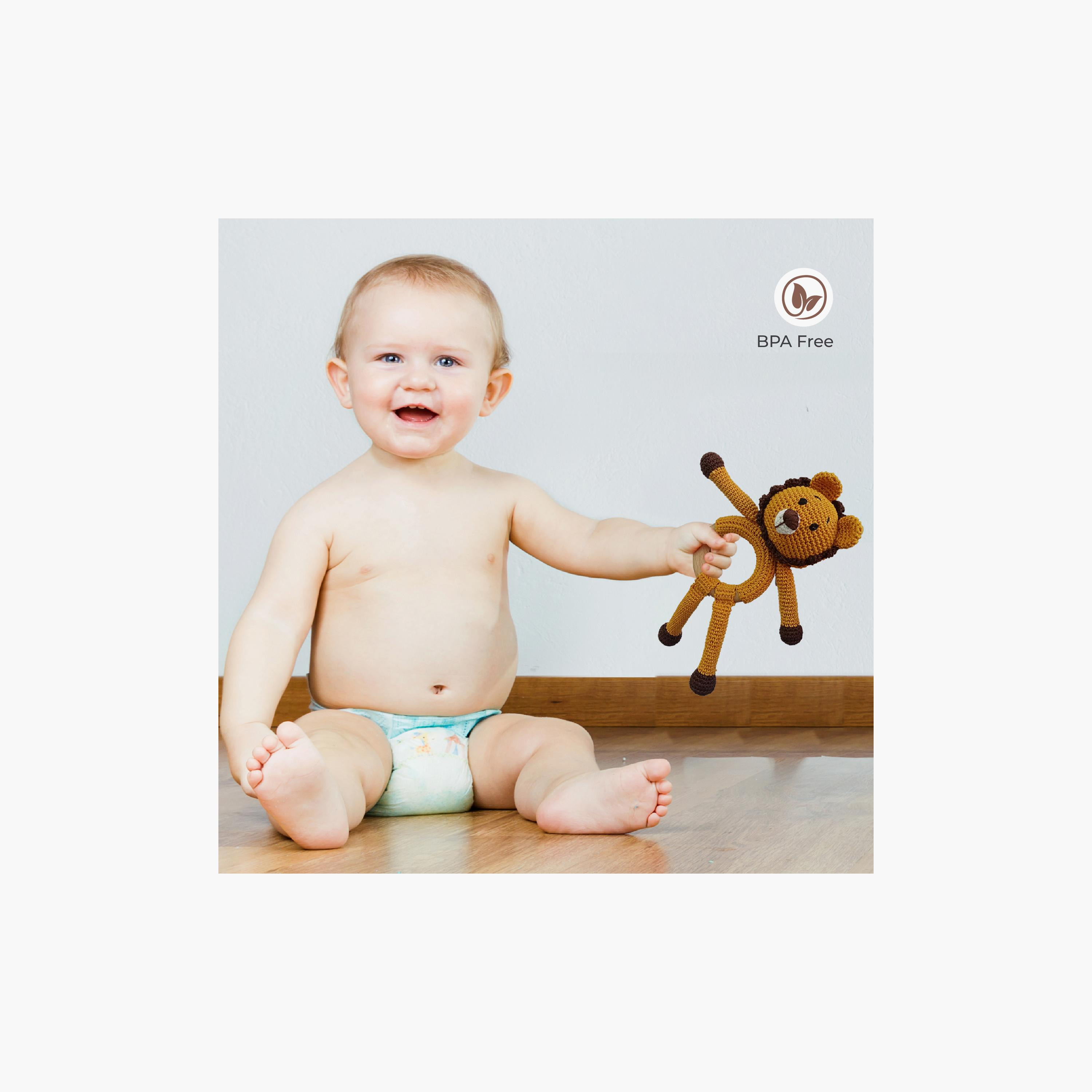 لعبة كروشيه يدوية الصنع مع حلقة للعناق من مون - 0 أشهر+ - نمر-toys-babyandtoddlertoys-rattlesandteethers-image-4
