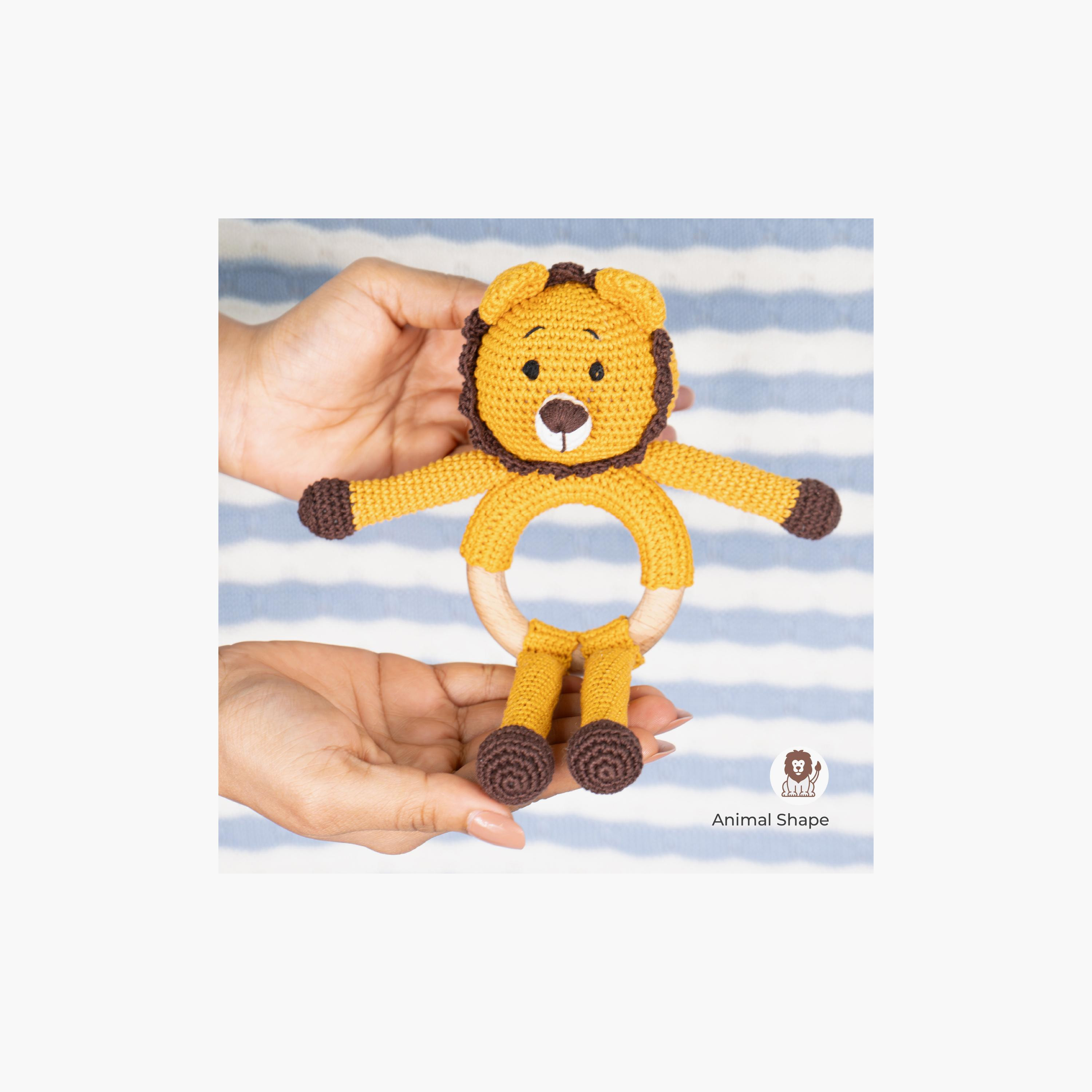 لعبة كروشيه يدوية الصنع مع حلقة للعناق من مون - 0 أشهر+ - نمر-toys-babyandtoddlertoys-rattlesandteethers-image-5