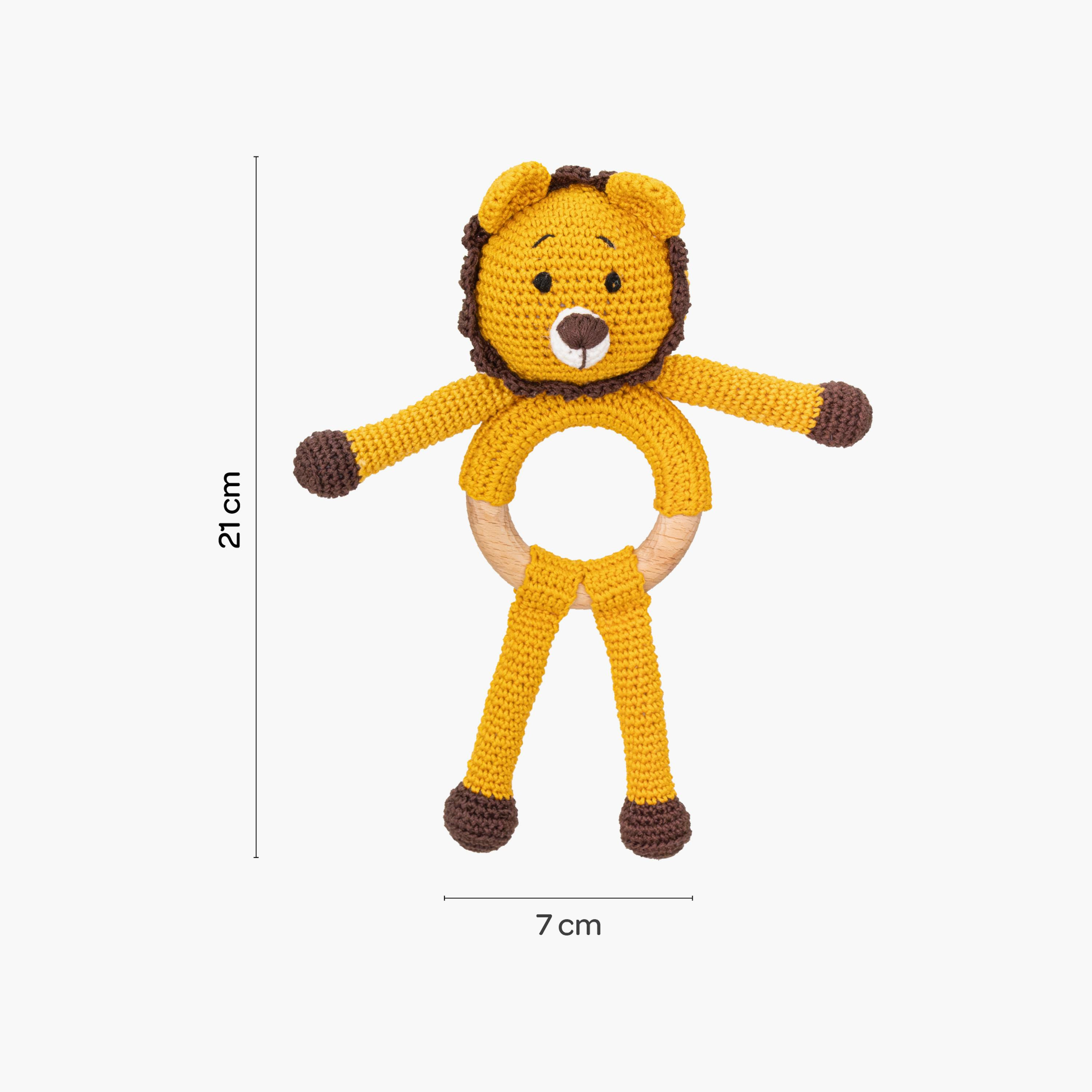 لعبة كروشيه يدوية الصنع مع حلقة للعناق من مون - 0 أشهر+ - نمر-toys-babyandtoddlertoys-rattlesandteethers-image-7