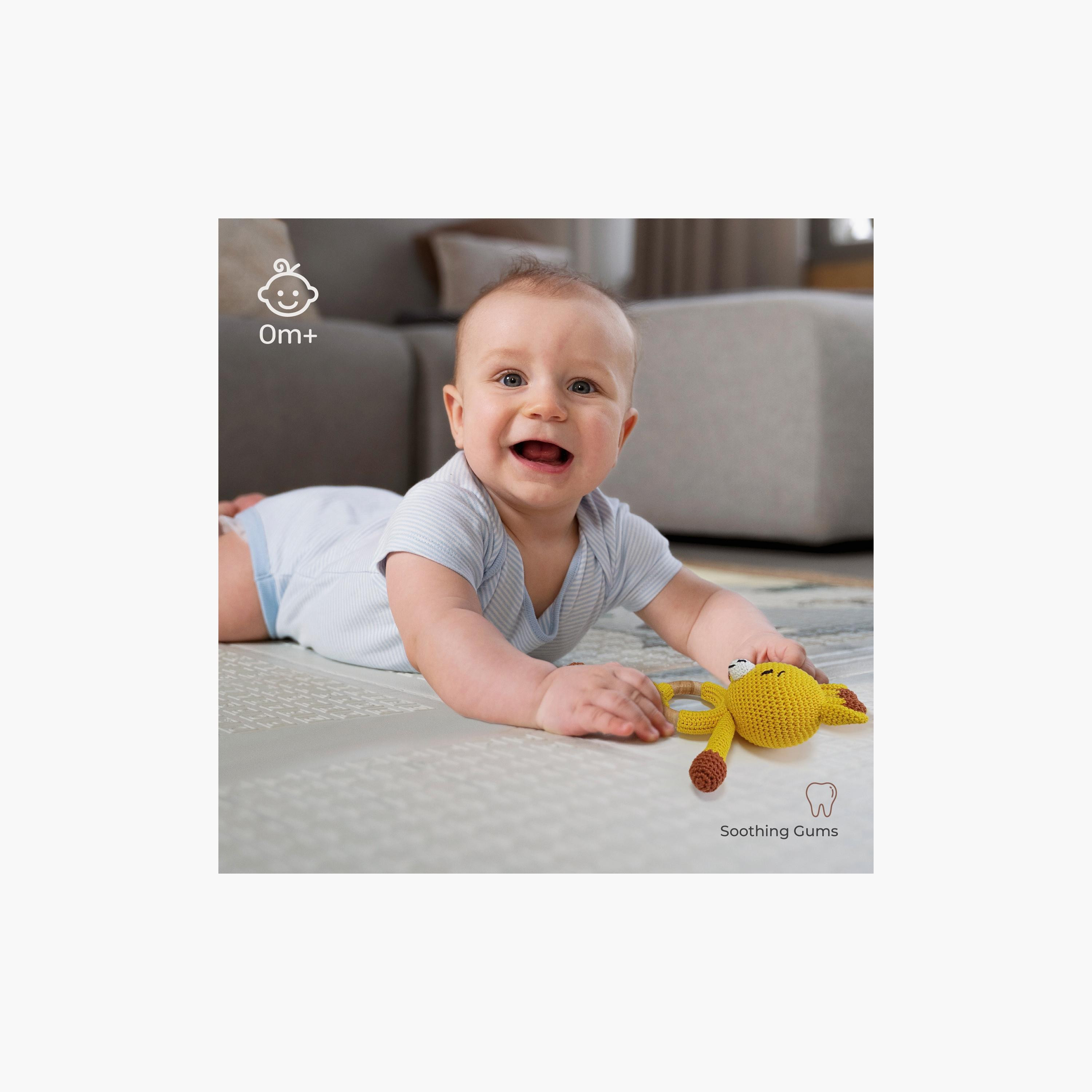 لعبة كروشيه يدوية الصنع مع حلقة للعناق من مون - 0 أشهر+ - زرافة-toys-babyandtoddlertoys-rattlesandteethers-image-3