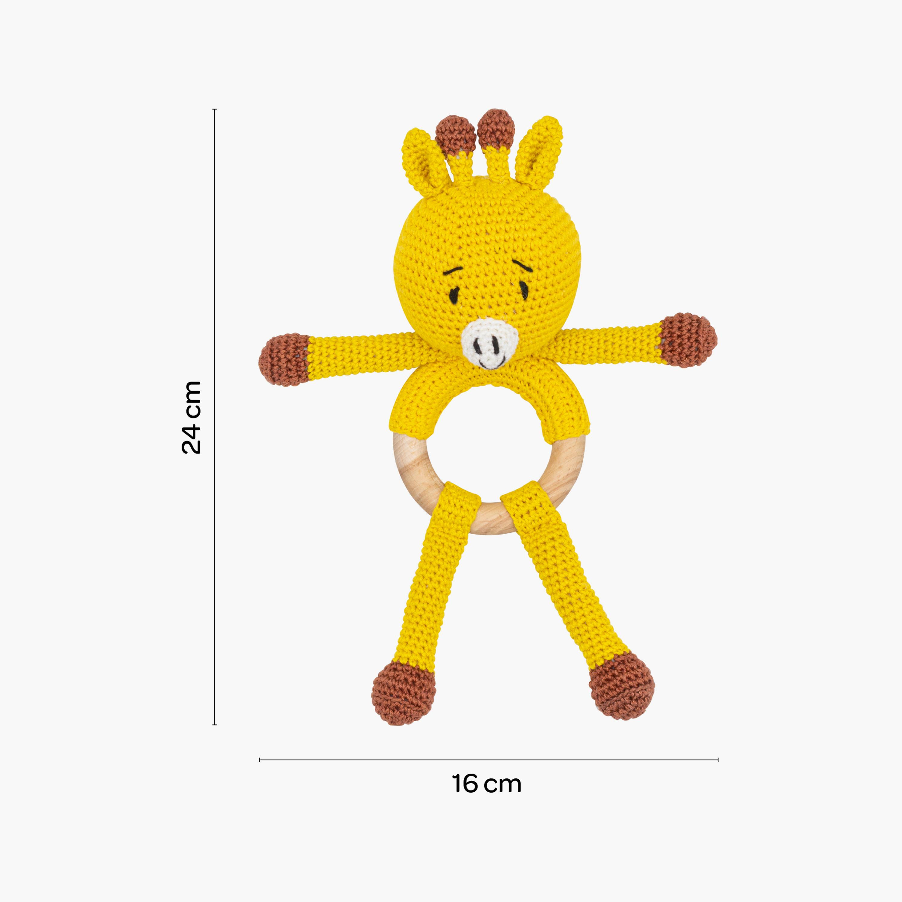لعبة كروشيه يدوية الصنع مع حلقة للعناق من مون - 0 أشهر+ - زرافة-toys-babyandtoddlertoys-rattlesandteethers-image-7