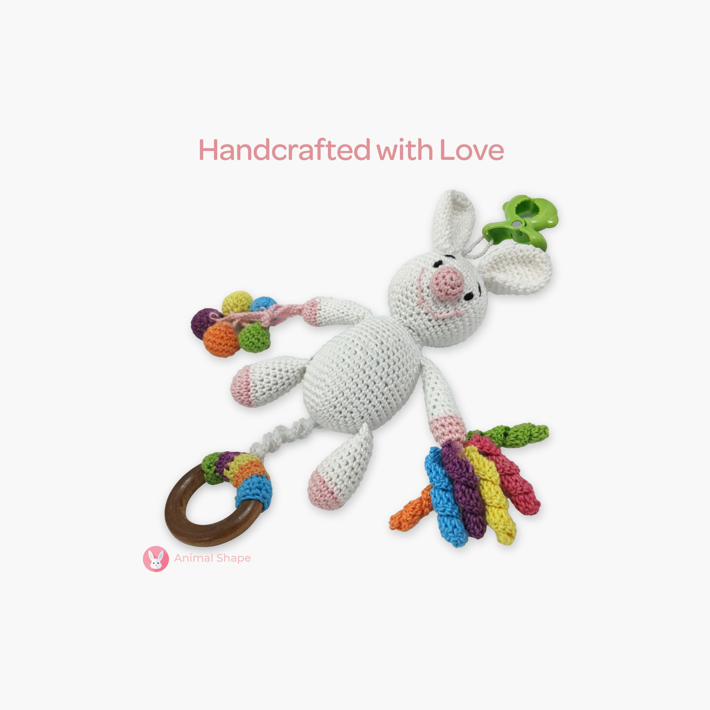 Moon Handcrafted Crochet Toy with Ring & Clip Hanger - 0 Months+ - Bunny-toys-babyandtoddlertoys-rattlesandteethers-image-7