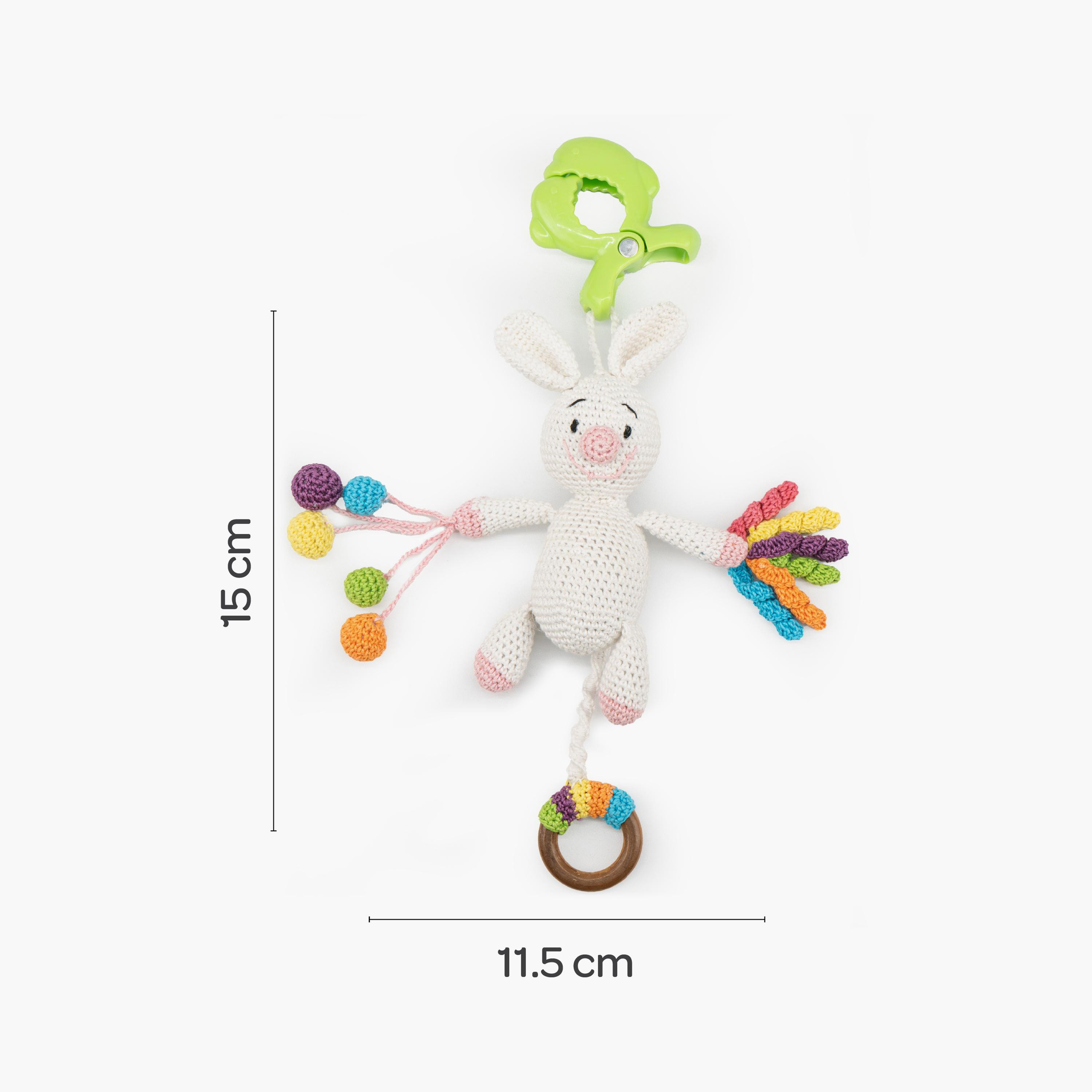 Moon Handcrafted Crochet Toy with Ring & Clip Hanger - 0 Months+ - Bunny-toys-babyandtoddlertoys-rattlesandteethers-image-8
