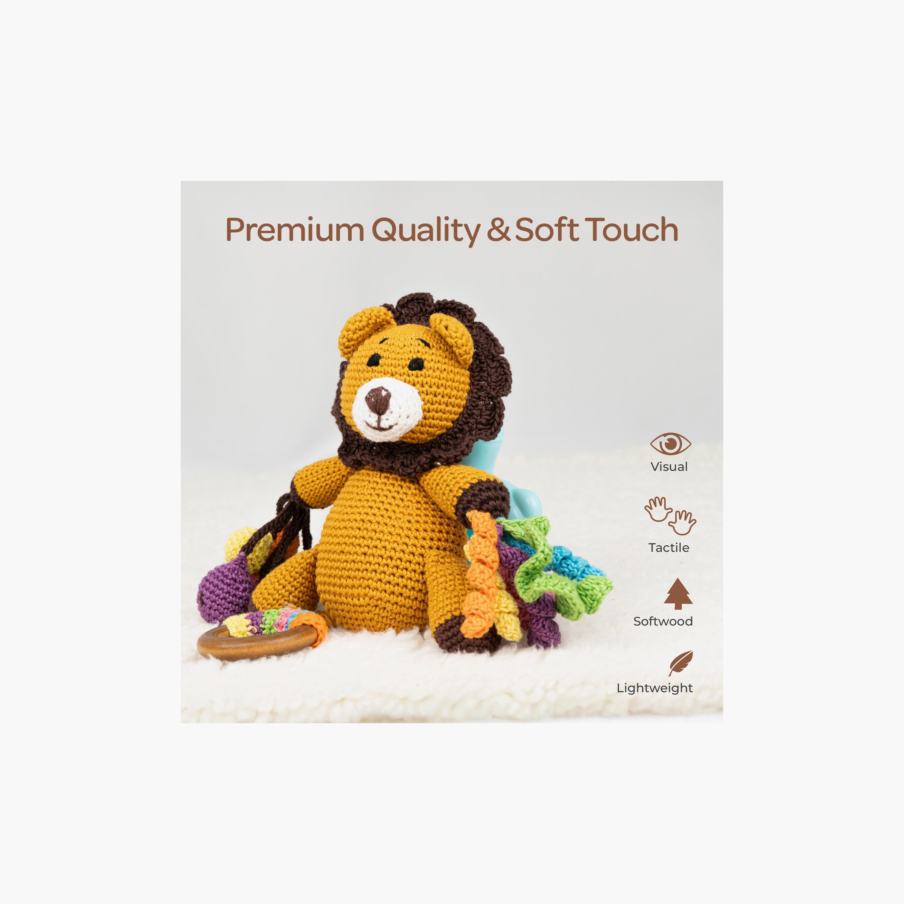 Moon Handcrafted Crochet Toy with Ring & Clip Hanger - 0 Months+ - Tiger-toys-babyandtoddlertoys-rattlesandteethers-image-2