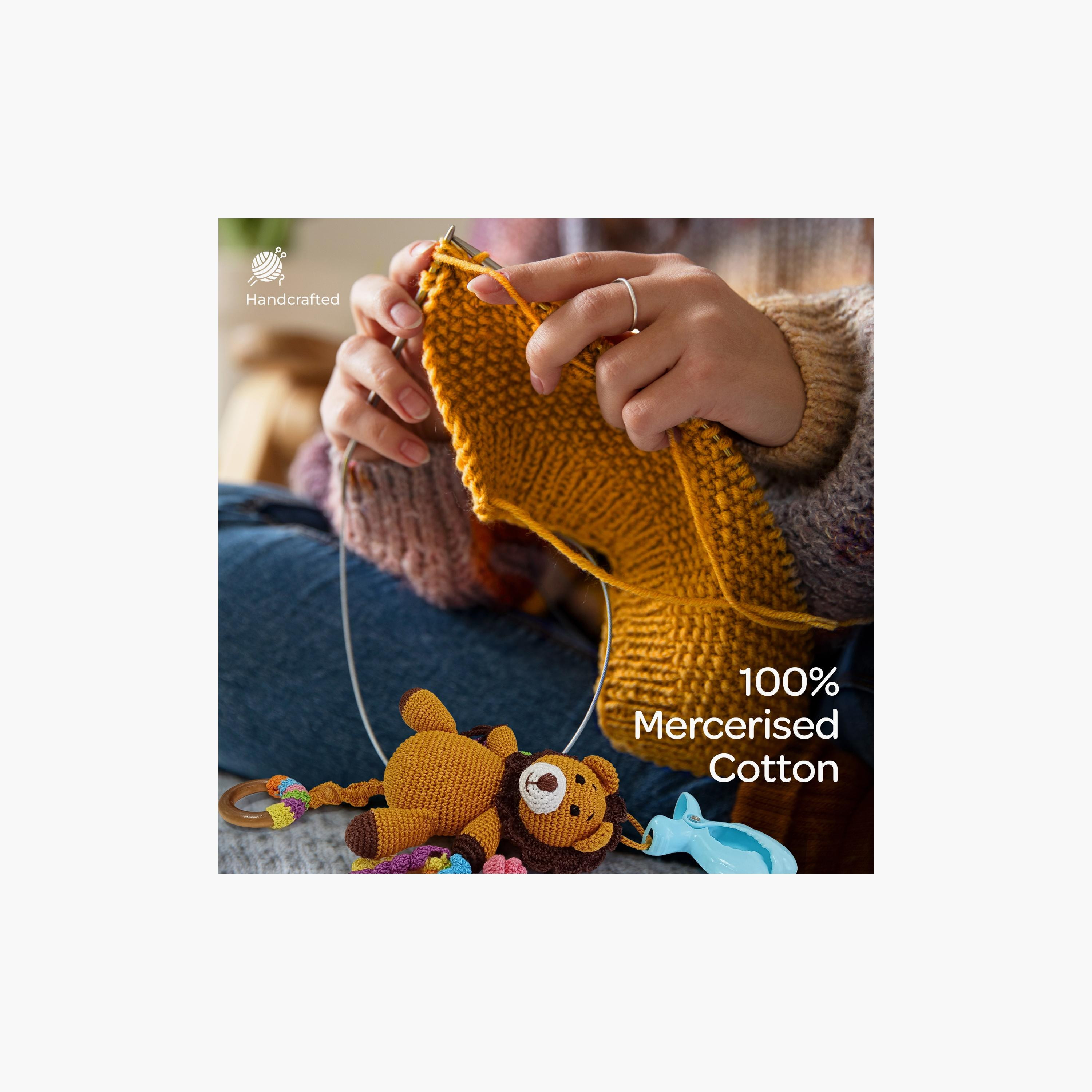 Moon Handcrafted Crochet Toy with Ring & Clip Hanger - 0 Months+ - Tiger-toys-babyandtoddlertoys-rattlesandteethers-image-4