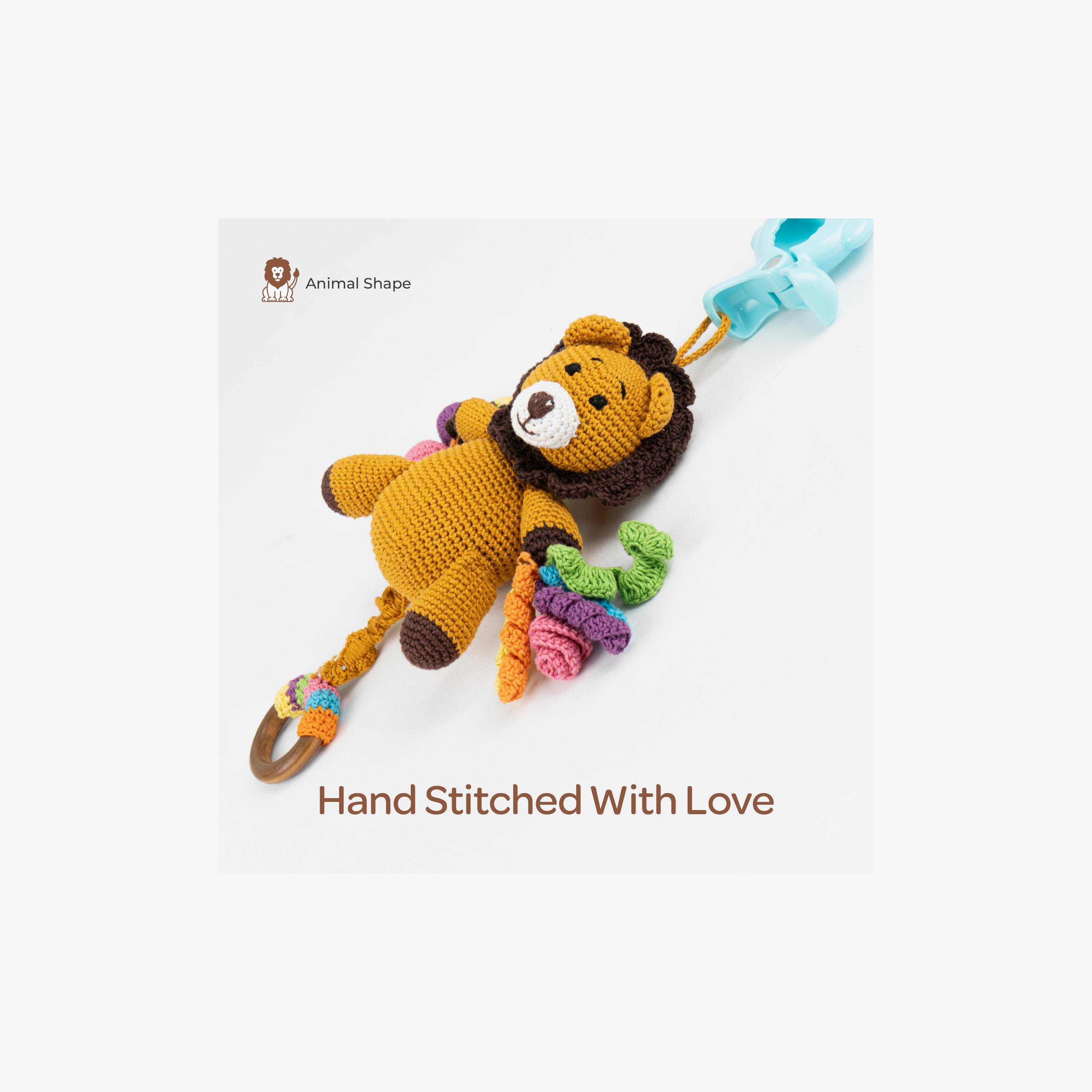 Moon Handcrafted Crochet Toy with Ring & Clip Hanger - 0 Months+ - Tiger-toys-babyandtoddlertoys-rattlesandteethers-image-6