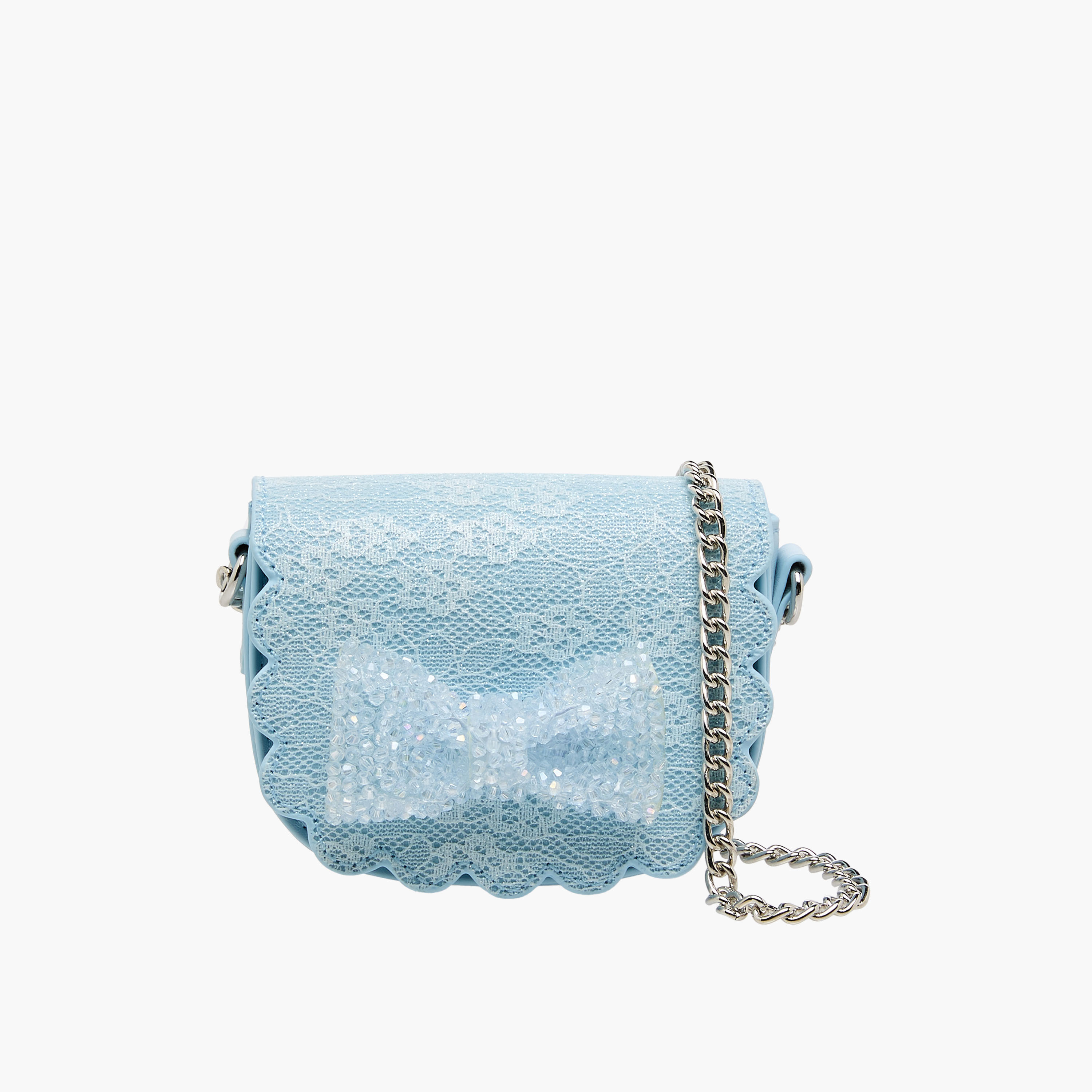 Little Missy Bow Embellished Crossbody Bag with Chain Strap-girls-accessories-bags-image-1