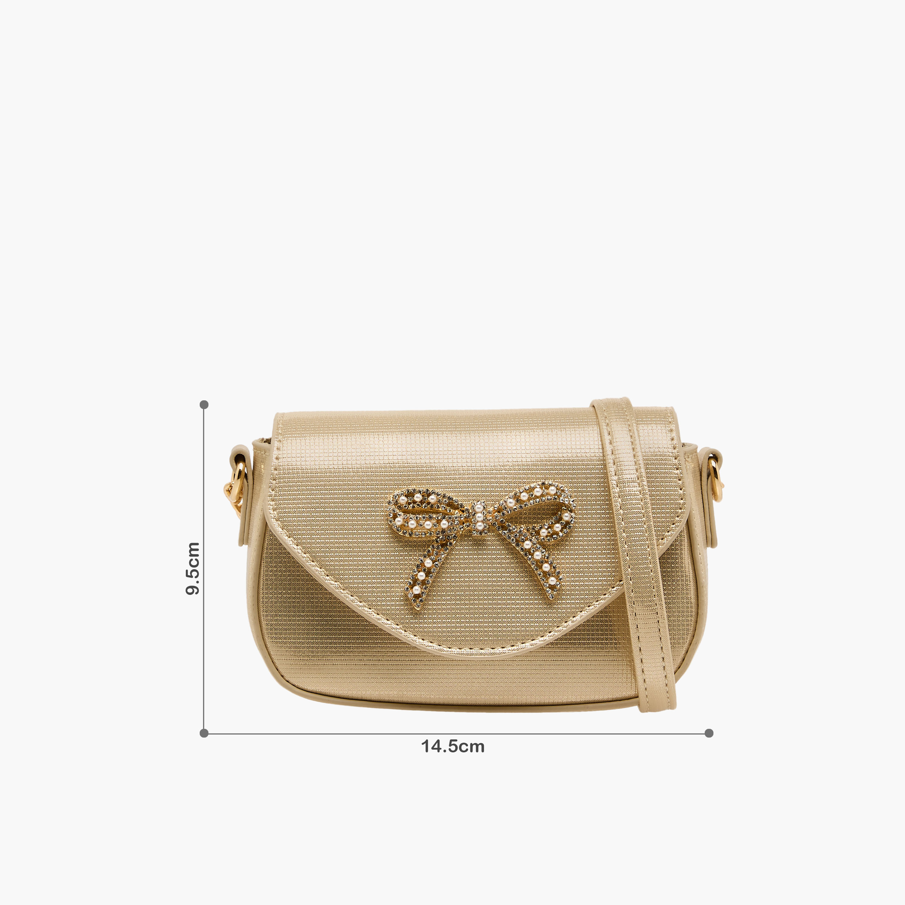 Celeste Bow Embellished Crossbody Bag with Chain Strap-girls-accessories-bags-image-2