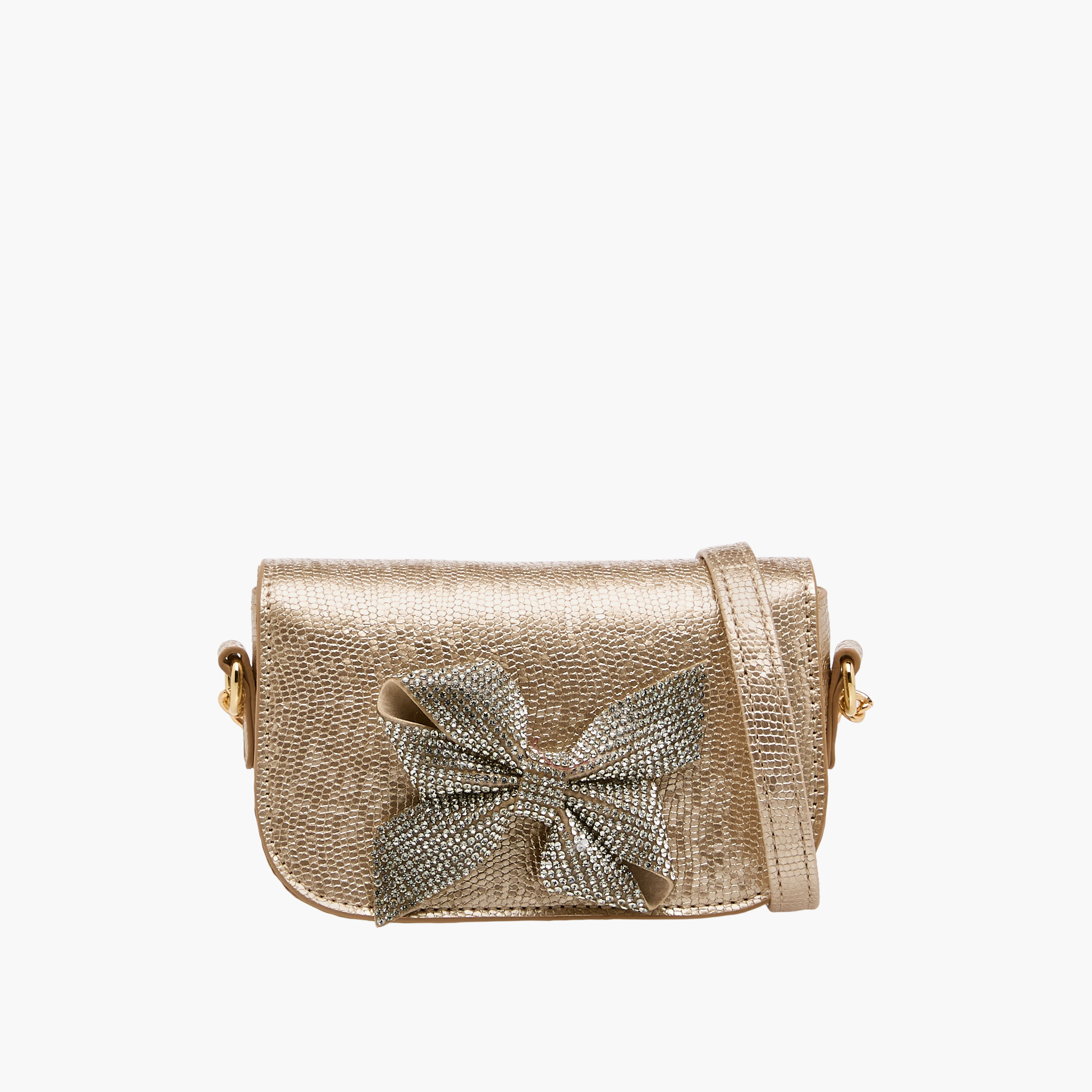 Celeste Bow Embellished Crossbody Bag with Chain Strap-girls-accessories-bags-image-1