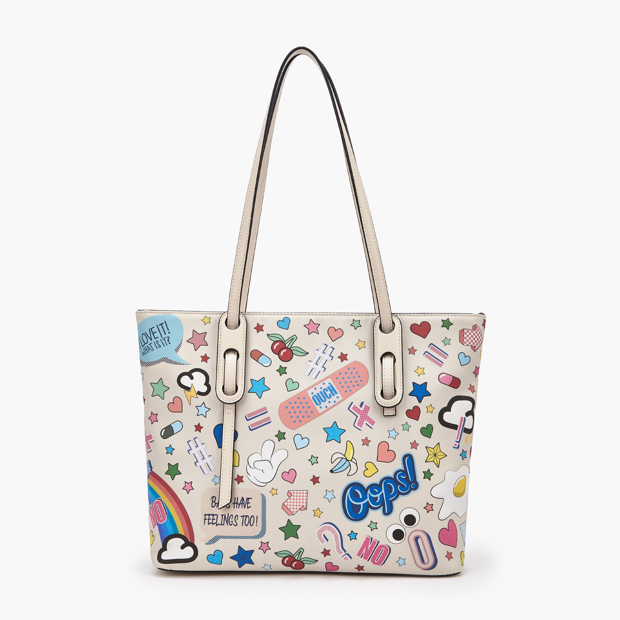 Missy Graphic Print Tote Bag with Double Handle-women-bagsandwallets-handbags-image-1
