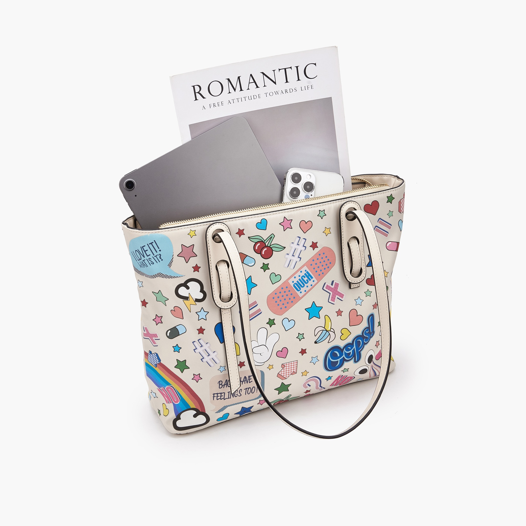 Missy Graphic Print Tote Bag with Double Handle-women-bagsandwallets-handbags-image-7