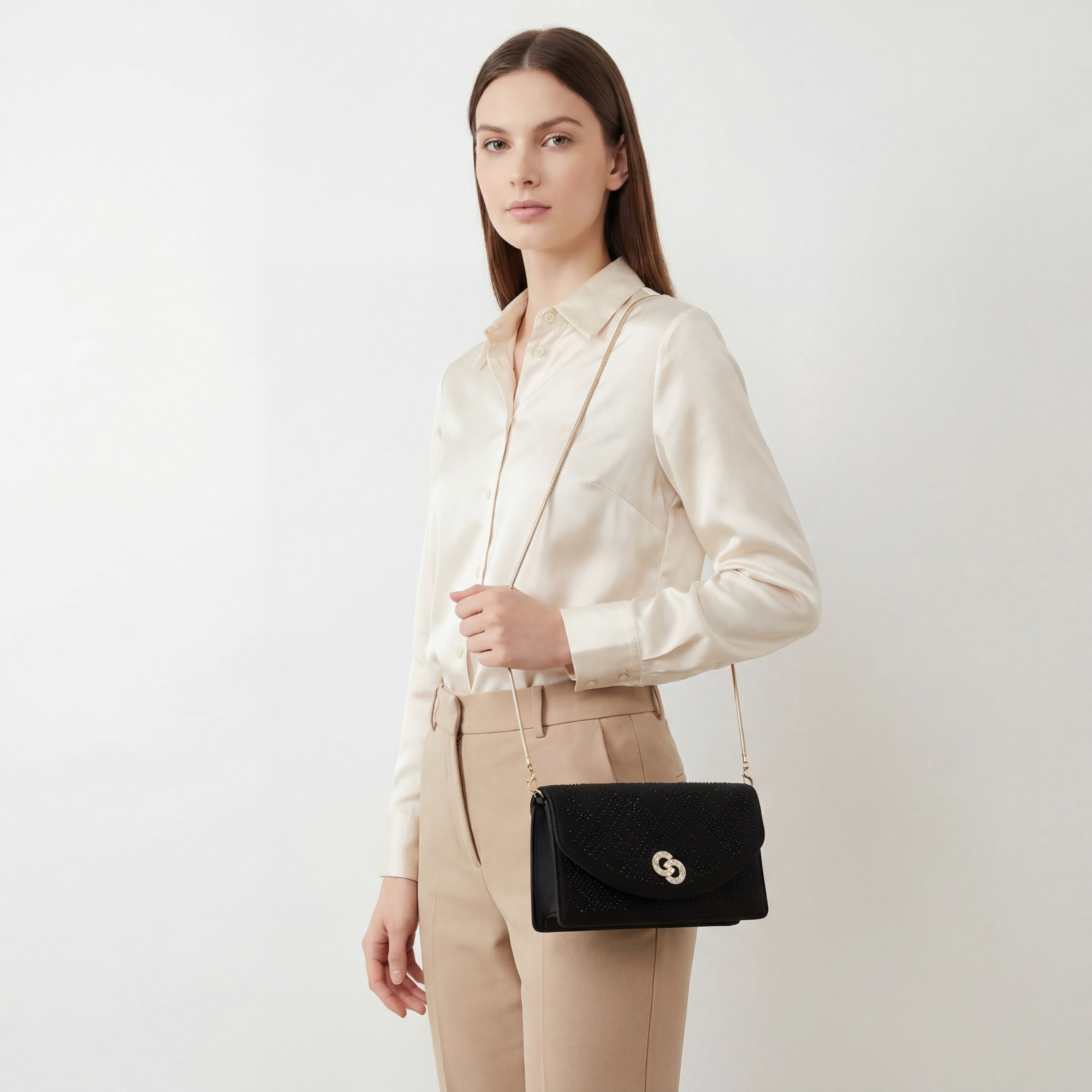 شنطة كروس بودي مزينة بحزام سلسلة قابل للفصل من سيليست-women-bagsandwallets-handbags-image-2